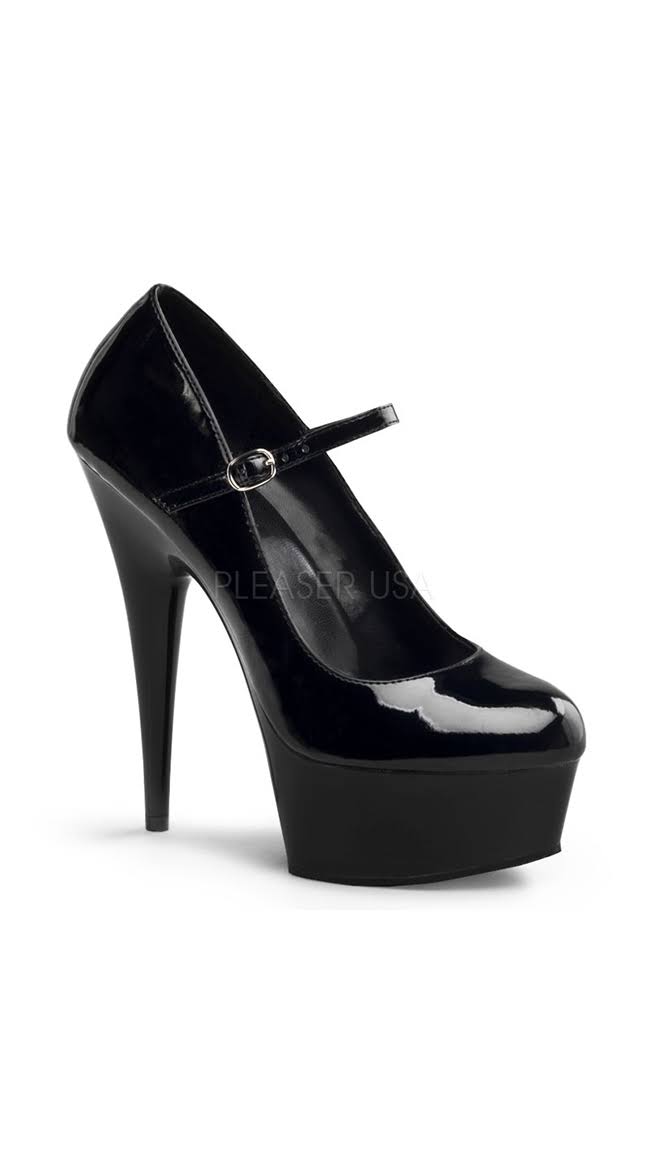 Pleaser - Delight-687 10 / Black Patent/Black