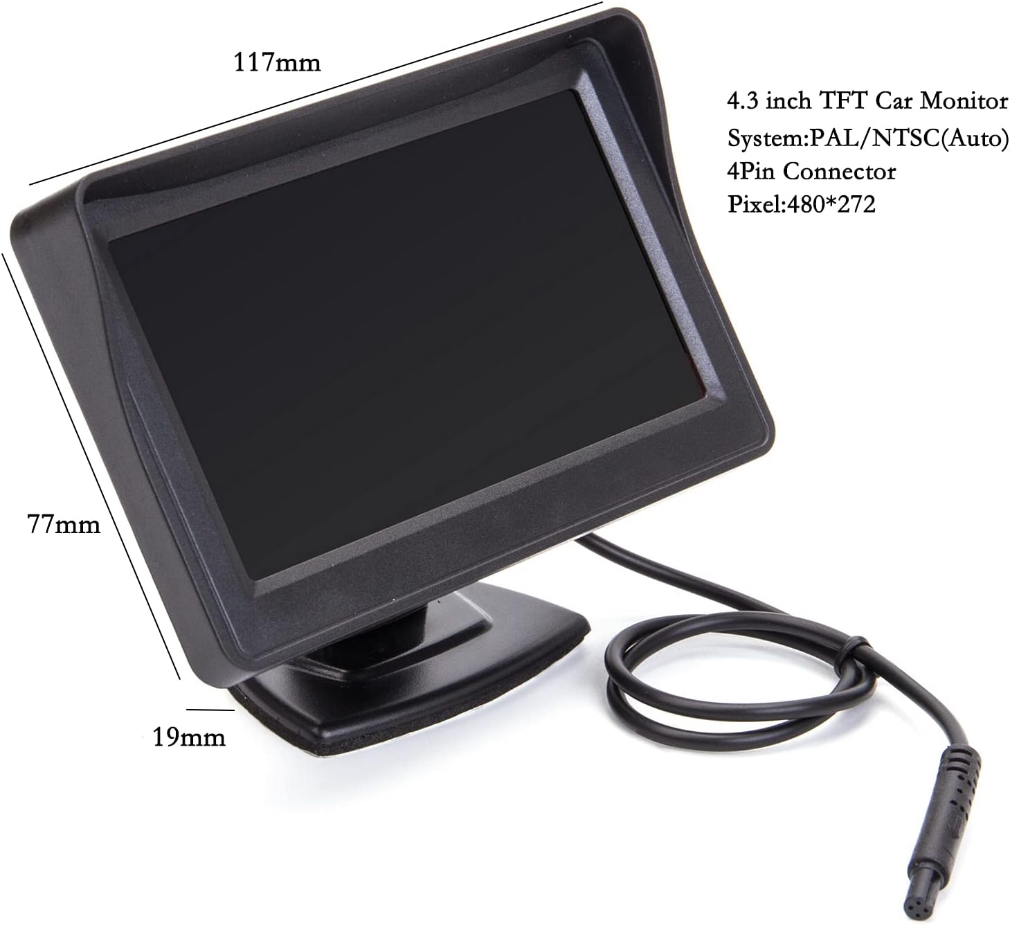 Yasoca 4.3 Inch Car Mirror Monitor Vehicle Rear View Reverse Backup Car LED Camera Video Parking System for Cars,Trucks,Pickups,Suvs Easy Installation