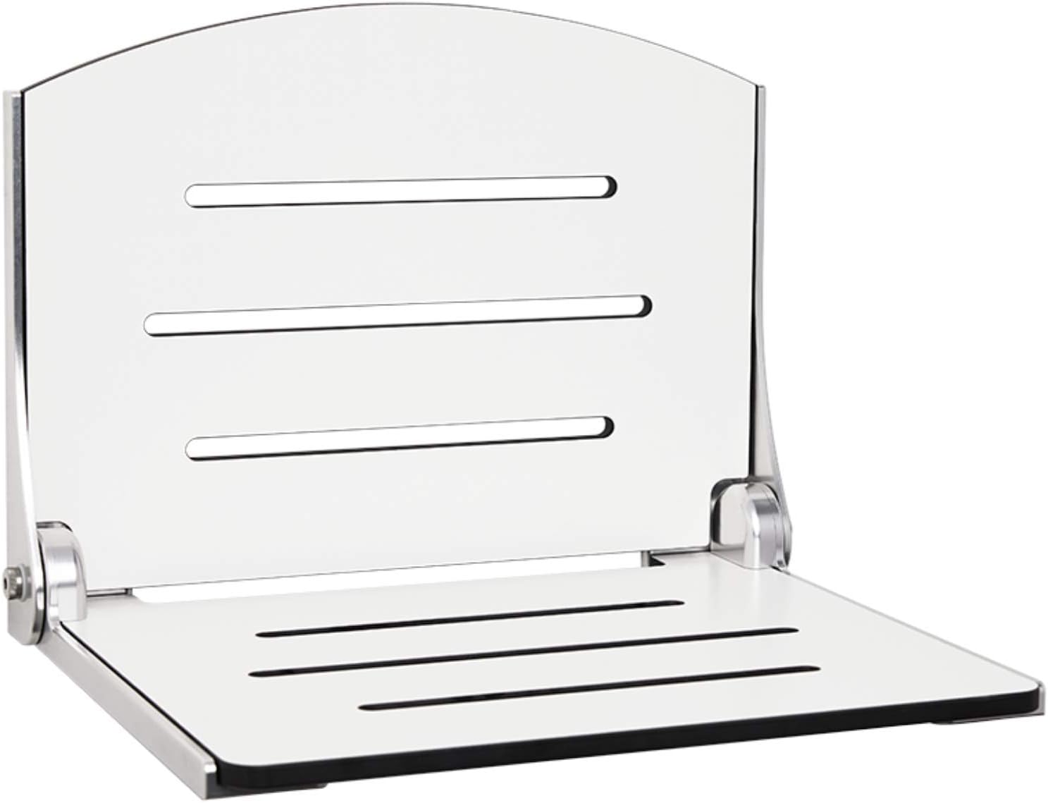 Seachrome Lift-Assist Silhouette Wall Mount Folding Tub/Shower, White Seat with Silver Frame