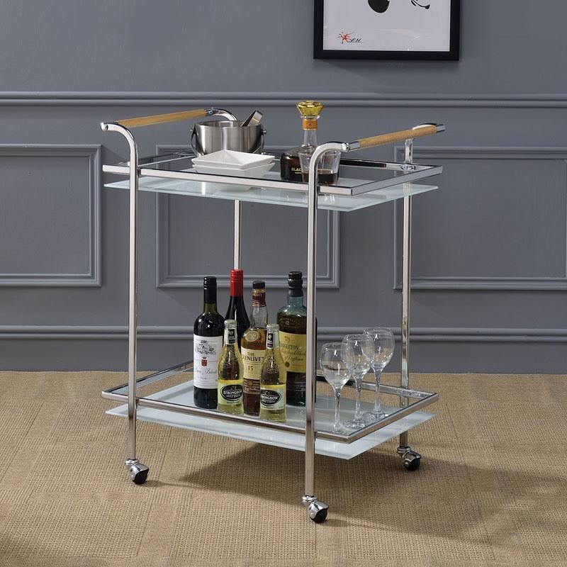 Acme Munro Serving Cart Chrome Natural