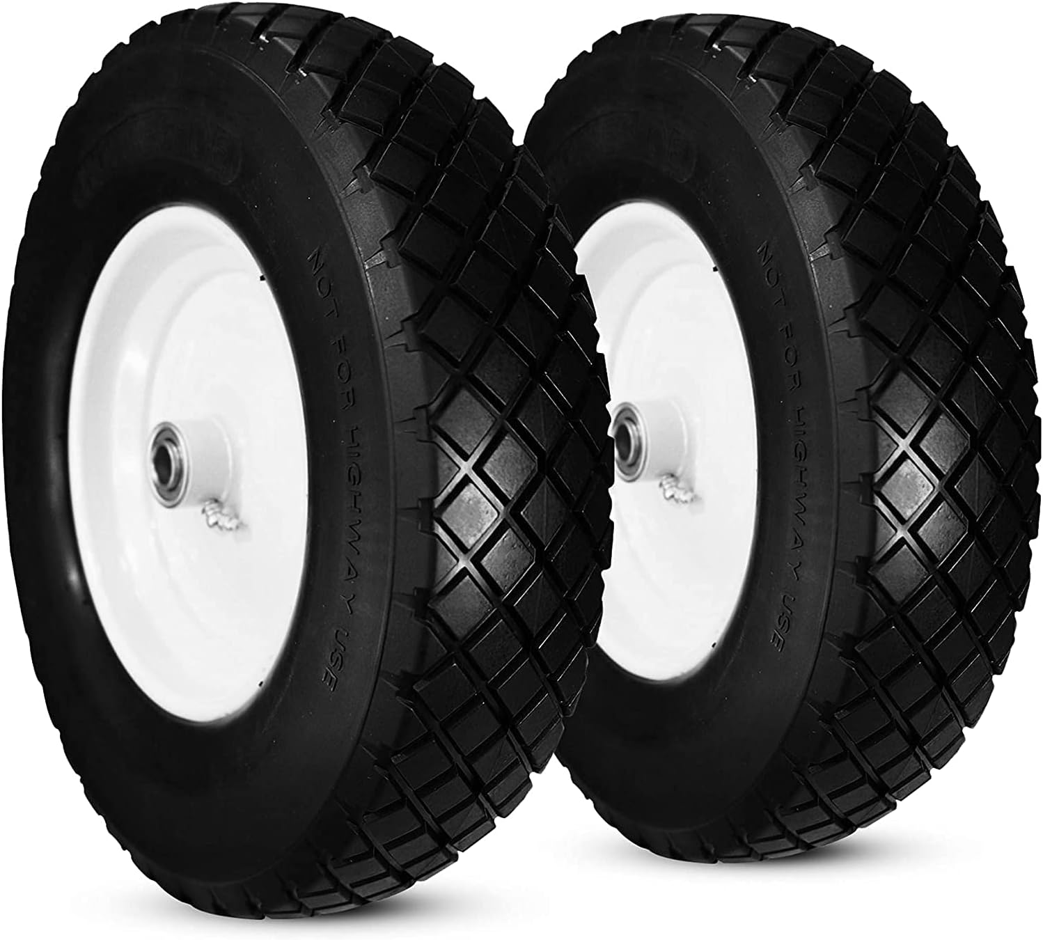 2 New HORSESHOE Knobby 4.80/4.00-8 Flat-Free, Contractor Wheelbarrow Cart (6 & 8 Cubic ft.) 16