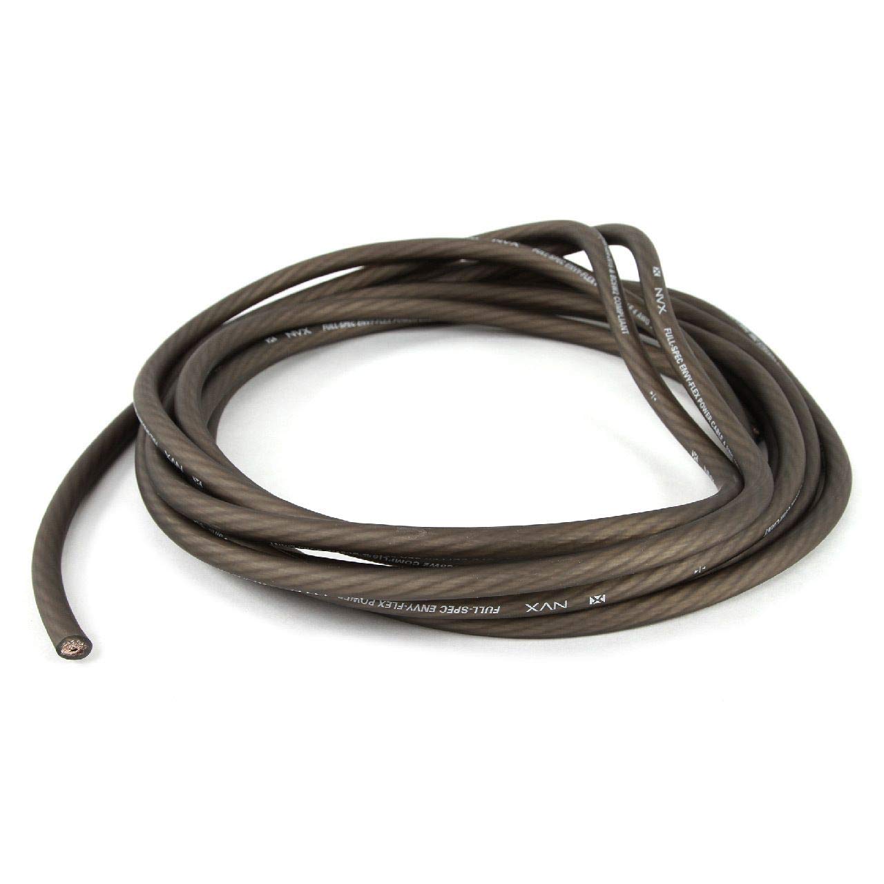 NVX XW4BK20 20 ft. of Frosted Black True Spec 4-Gauge EnvyFlex Power/Ground Wire Cable | Made from 100% Oxygen Free Copper (OFC)