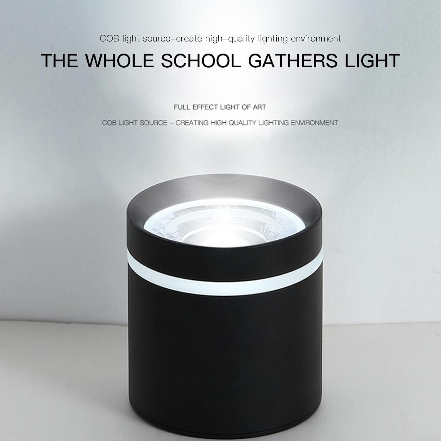 LED Ceiling Spotlight Indoor Surface Mounted Spotlight Aluminum Shell Side Light Transmission Design Ceiling Spotlight (12W 4000K) Surface Mounted Downlight Suitable for Living Room Bedroom Corridor