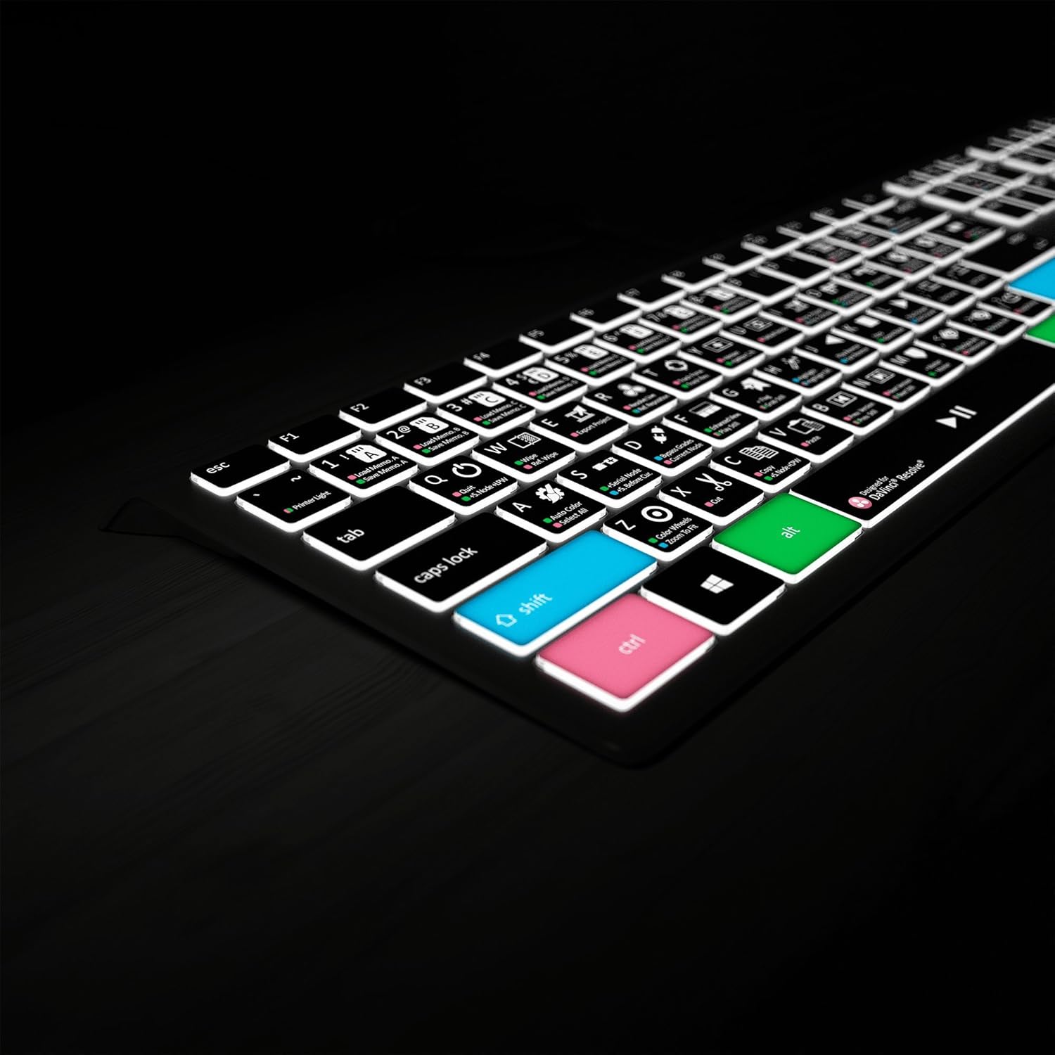 Blackmagic Davinci Resolve Keyboard for PC | Backlit Shortcut Keyboard by Editors Keys