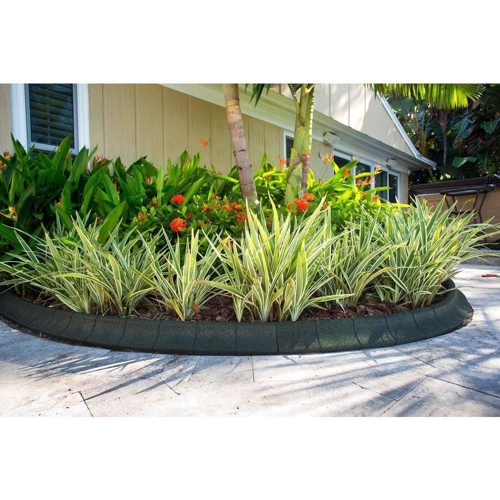 EcoBorder 4 ft. Black Rubber Curb Landscape Edging (4-Pack)