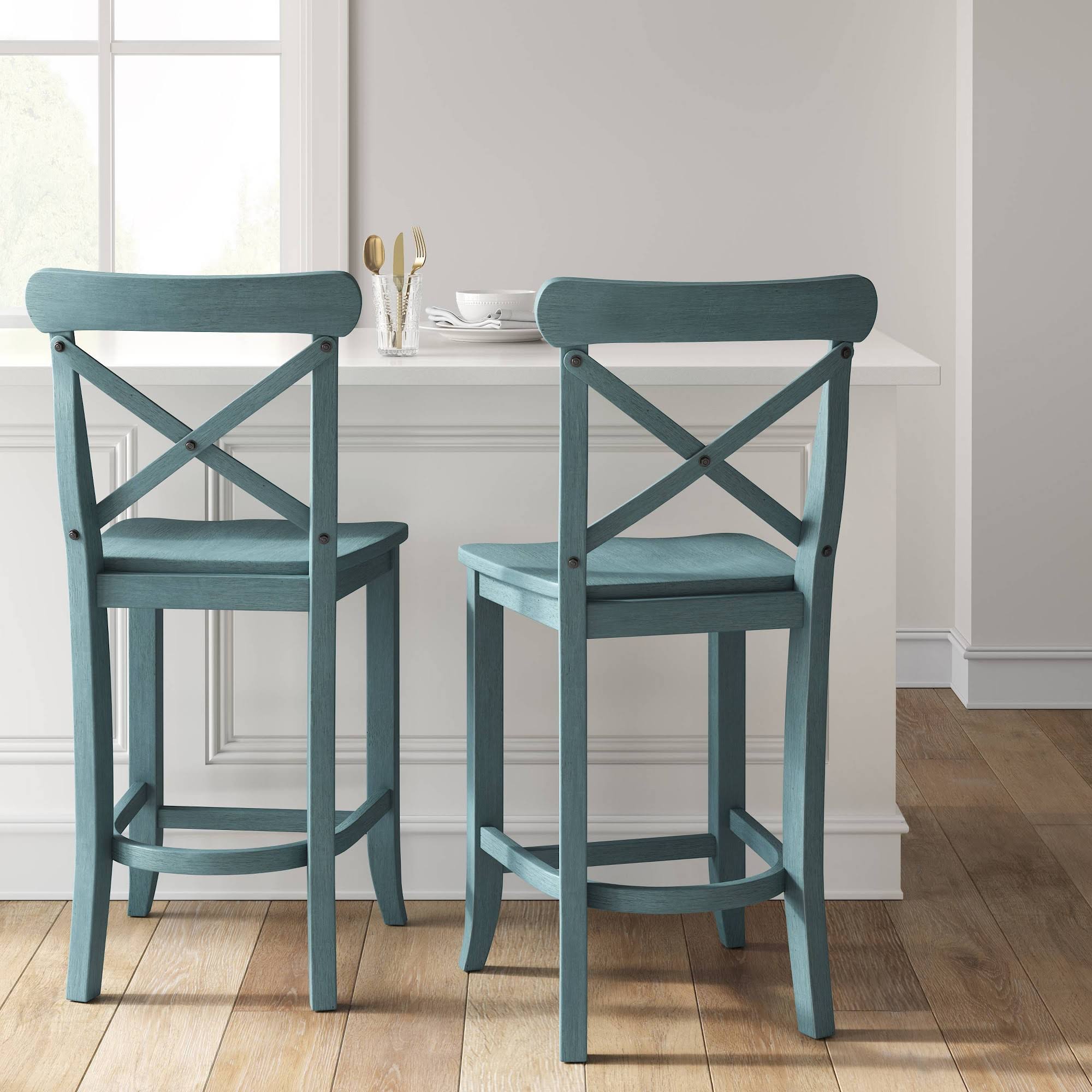 Threshold 24x22 Litchfield X-Back Counter Stool - Teal