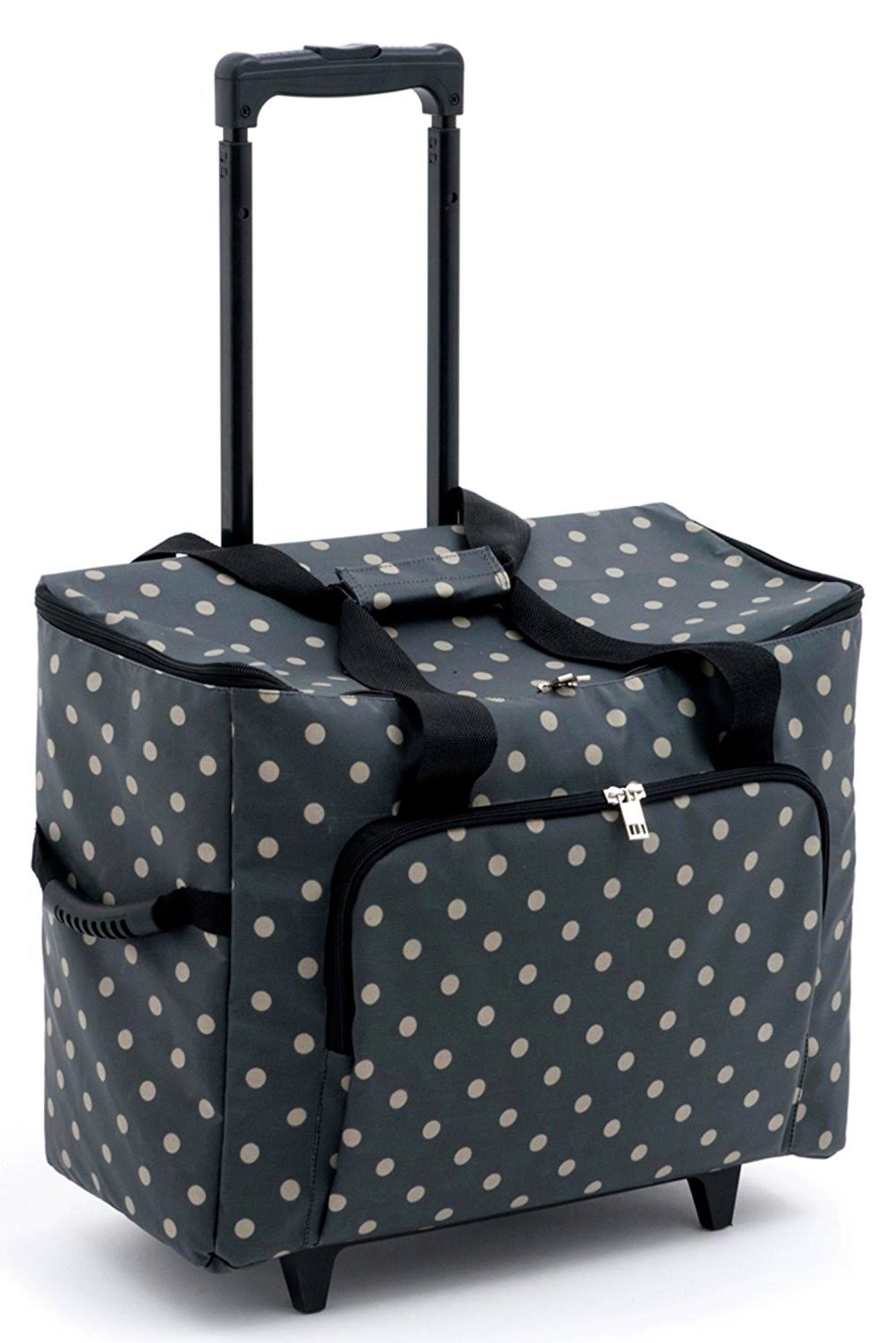 Hobbygift MRTB | Sewing Machine Trolley Bag | Charcol Polka Dot Oilcloth