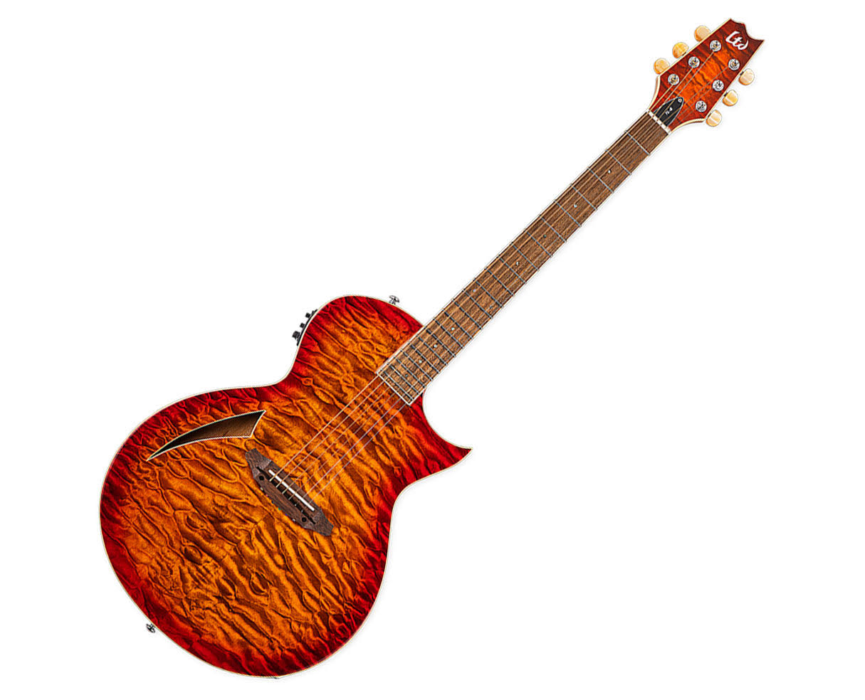 ESP LTD TL-6 Acoustic Electric Thinline Guitar, Tiger Eye Burst