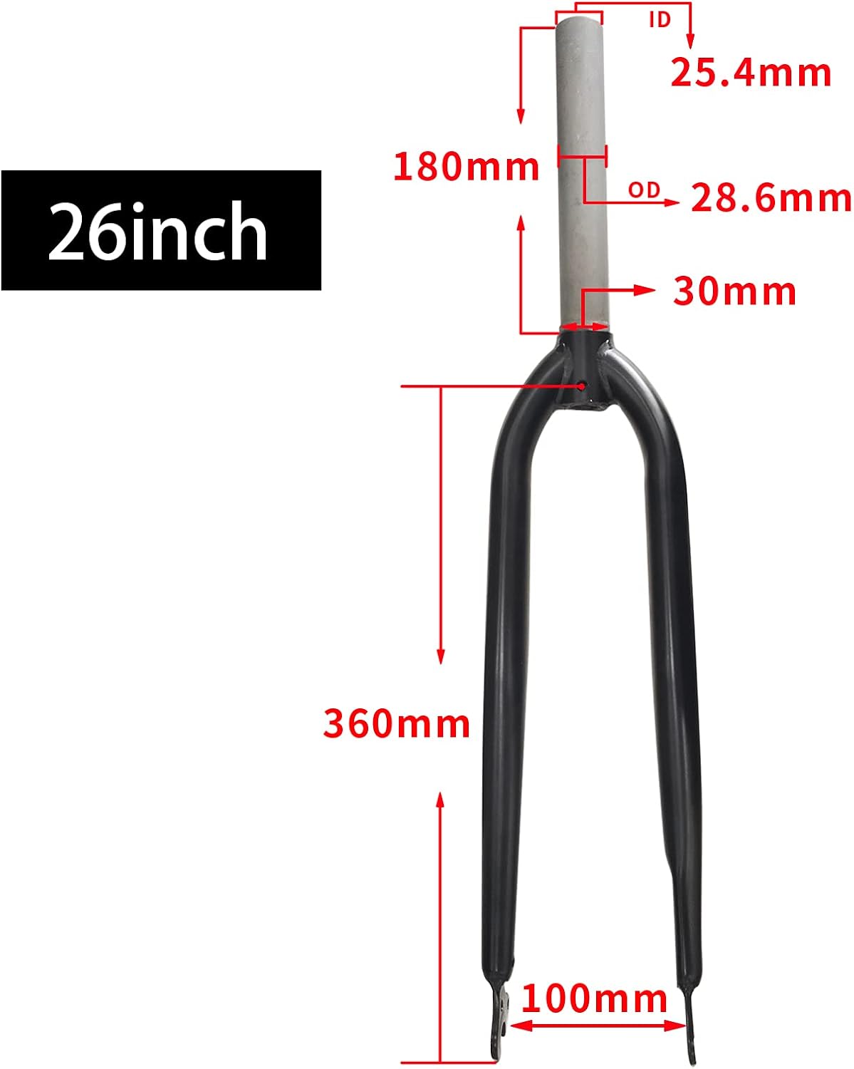 DONSP1986 Threadless 26 inch Fork Fixed Bicycle MTB Road Cruiser Bike Fork Pack of 2