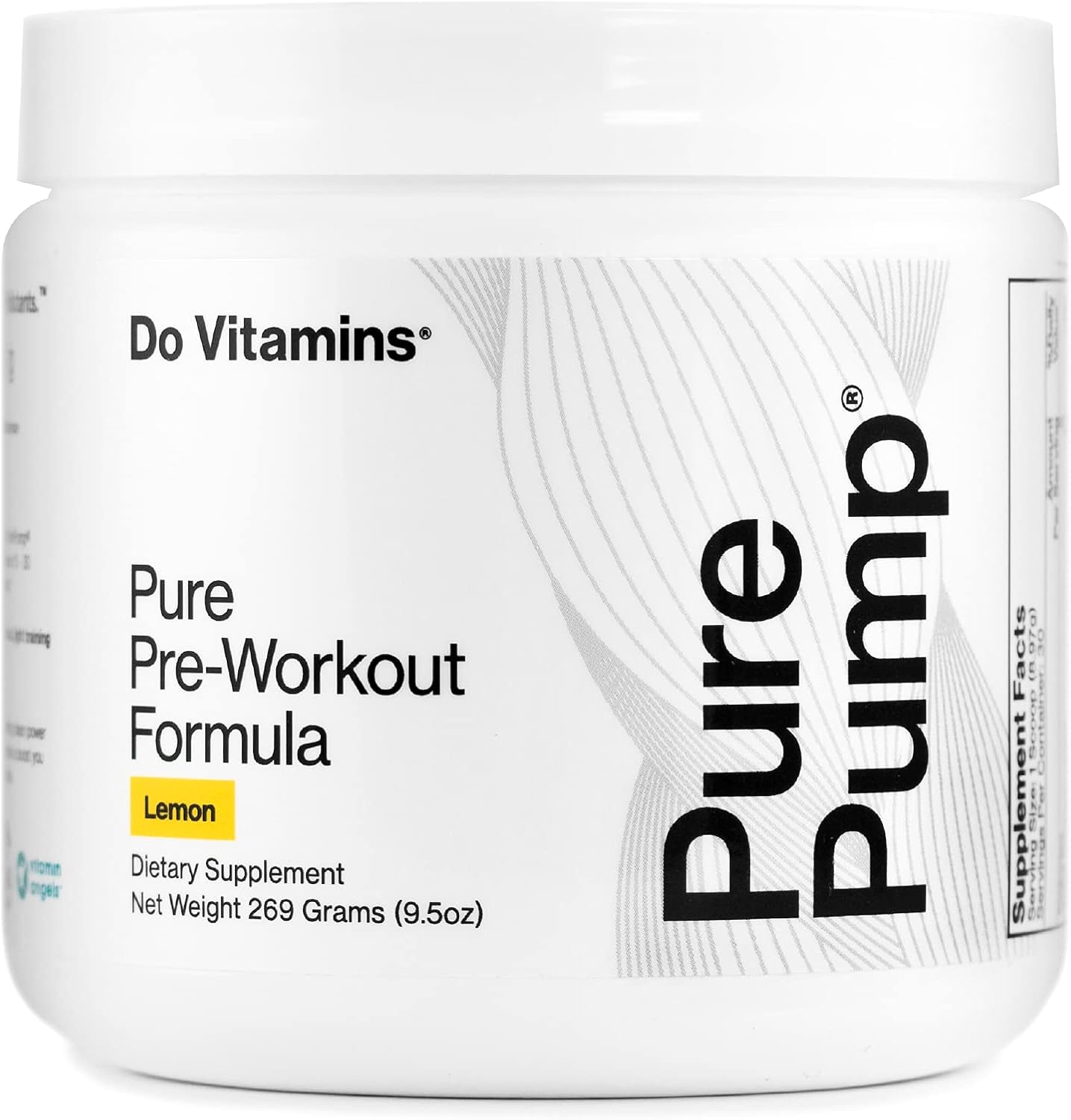 Do Vitamins PurePump - All-Natural Clean Preworkout Powder, Boost Energy, Focus, NO Pumps, Endurance, Keto, Vegan, Non-GMO, Third-Party Tested, Citrulline, Beta Alanine, Lemon Flavor (30 Servings) Pack of 2