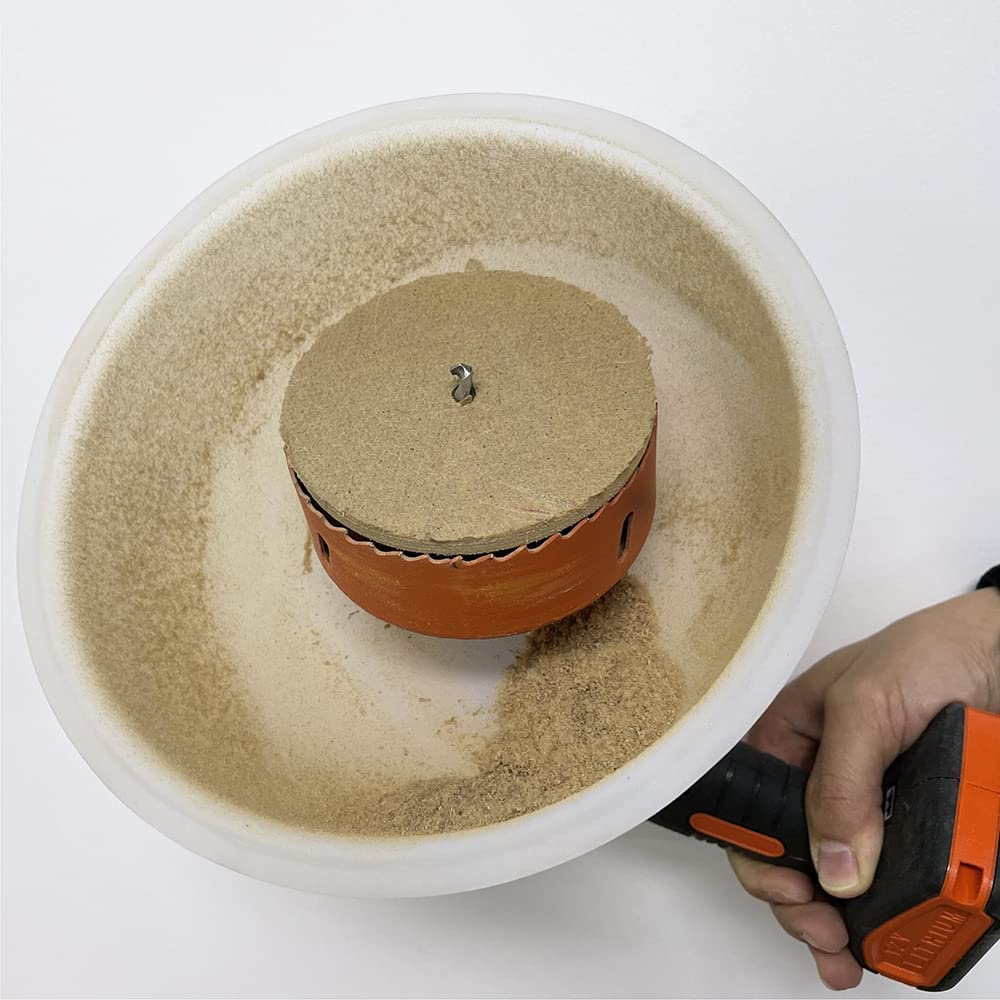 Hole Saw Accessories Drill Dust Bowl Overhead Drilling Dust Cover ,Dust Collector for Installing Recessed Ceiling Lights and Other Drilling Works -Not Including Hole Saw and Drill Driver (White)