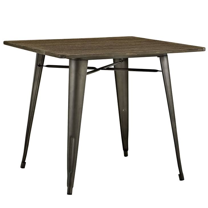 Modway Alacrity 36x22 Square Wood Dining Table - Brown