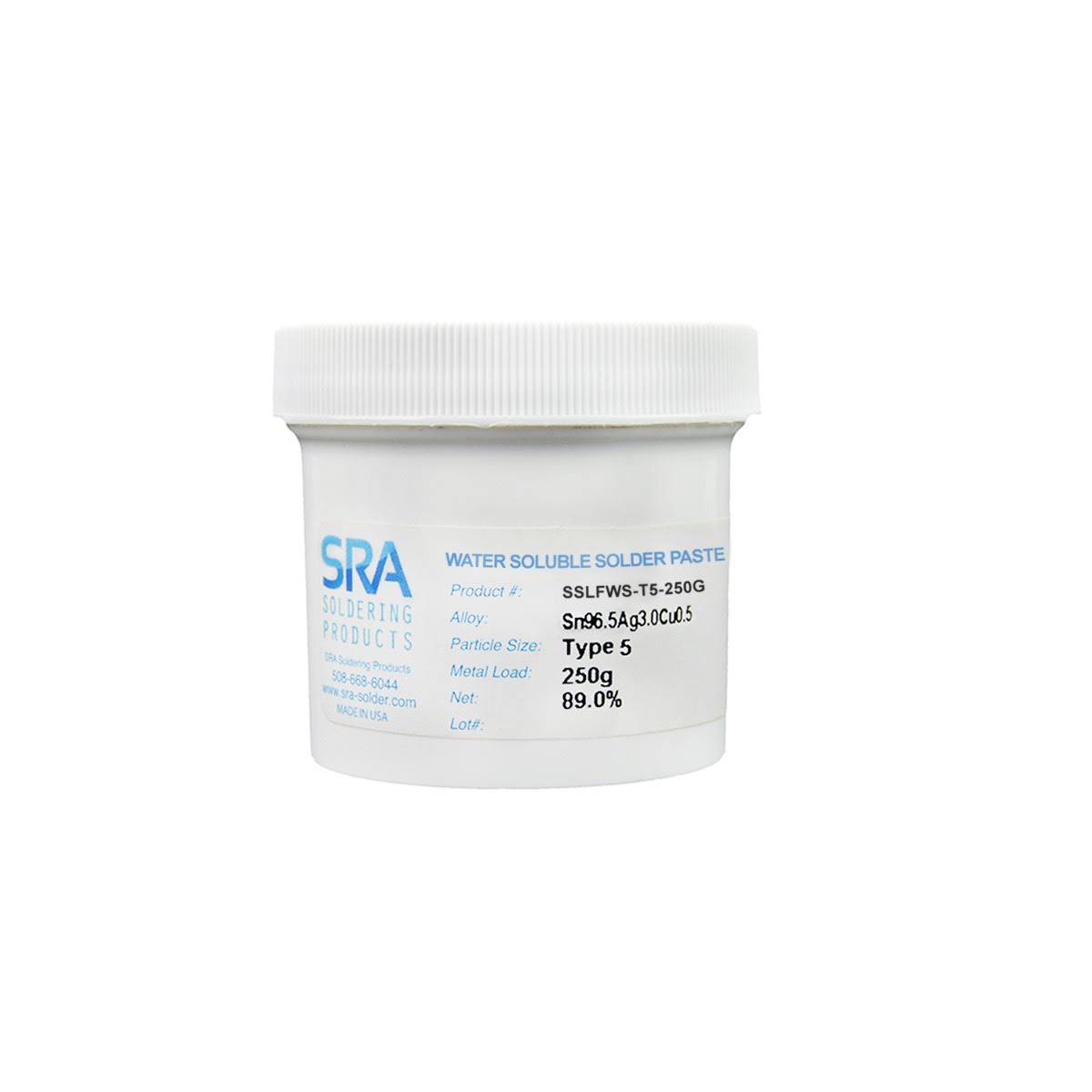 SRA T5 SAC305 Water Soluble Solder Paste - 250g Jar