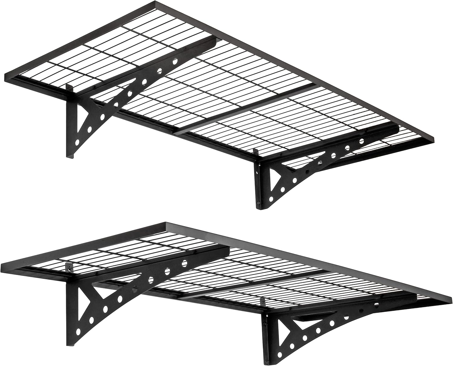 Sanhang 2Pack 1.64x4ft Garage Storage Rack, for Garage, Storage Room Wall Mounted Shelf (Black)