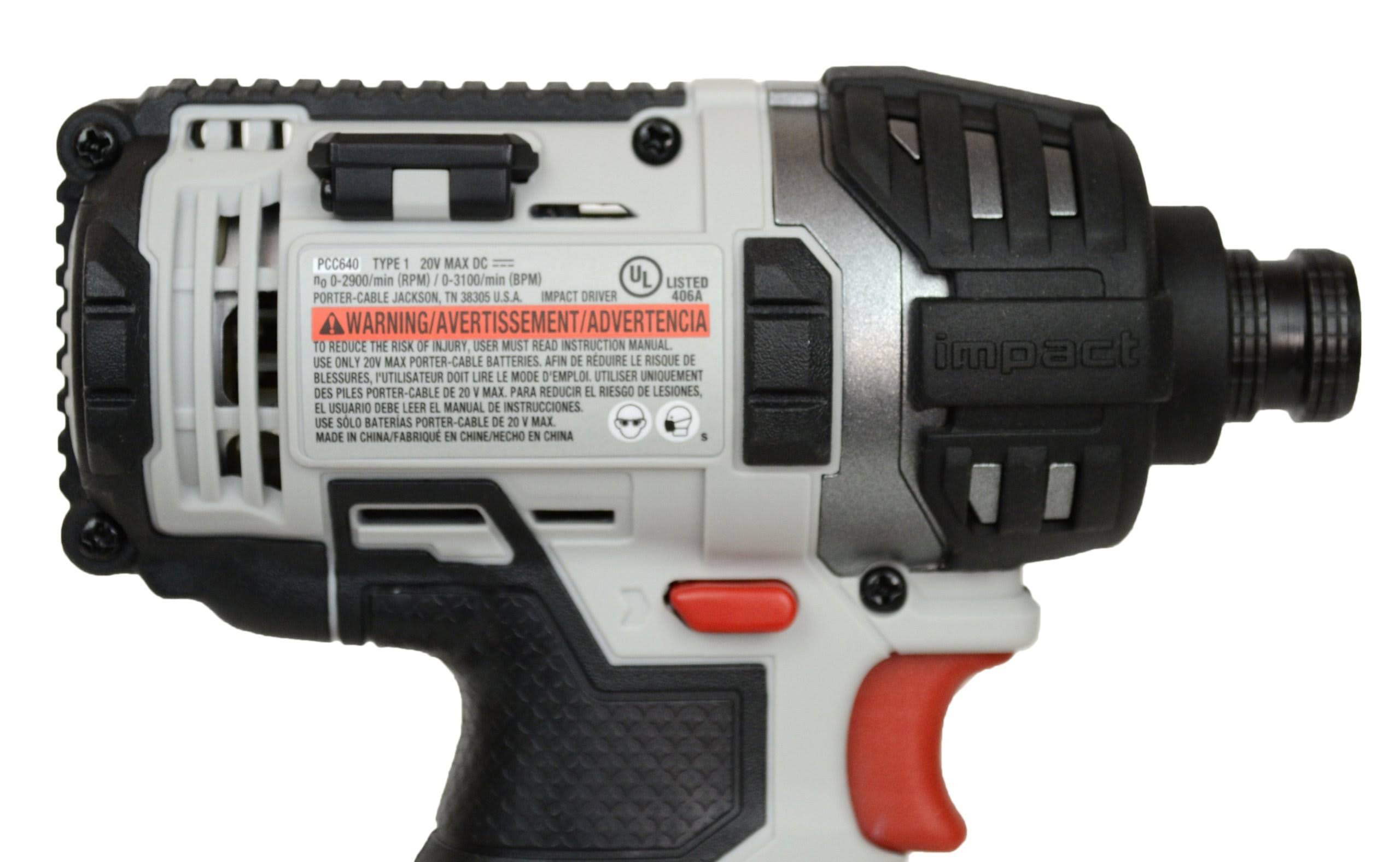 Porter Cable PCC640 20V Max Lithium Ion 1/4x22 Hex Impact Driver (Bare Tool - No Battery, Charger or CASE)