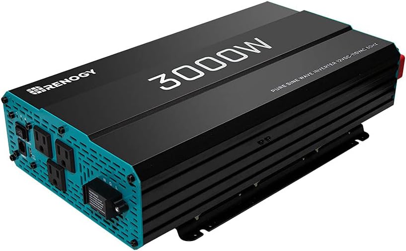 Renogy 3000W 12V Pure Sine Wave Inverter 3000 Watt Solar Power Battery Converter 12VDC to 120Vac ETL Listed