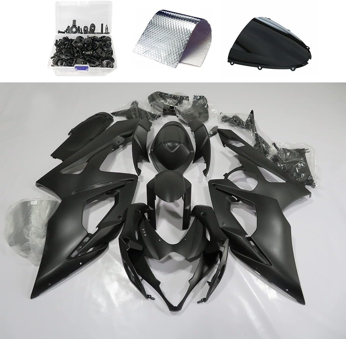 ZXMT Motorcycle Fairing Kit Vivid Black Fairings for Suzuki GSXR 1000 K5 2005 2006 (25 Pcs)