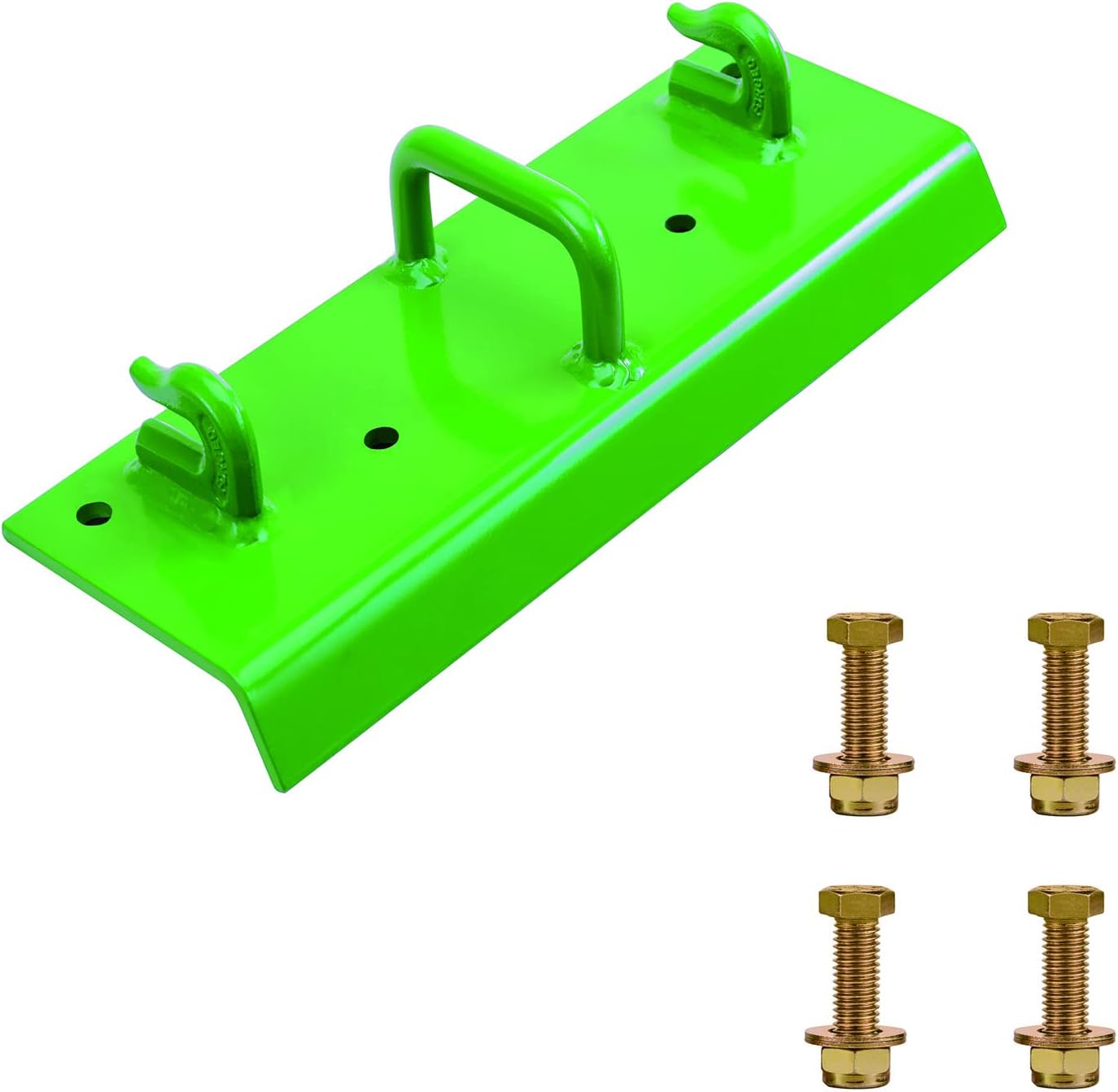 OneChoi Tractor Bucket Hooks, Bolt on Hooks, 5/16” Grab Hooks G70 Forged Steel, 5/8” Tow/Grab Handles, Tow Hook Bolts with 60 ° Curved Edge for John Deere Bucket (Standard Duty Bucket 1.5“ Bolt) Pack of 2