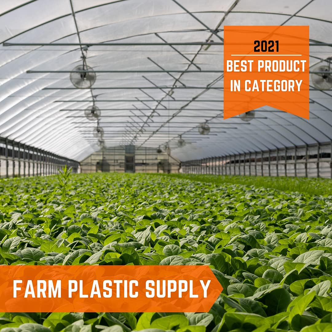 Farm Plastic Supply - Clear Greenhouse Plastic Sheeting - 6 mil - (20' x 28') - 4 Year UV Resistant Polyethylene Greenhouse Film, Hoop House Green House Cover for Gardening, Farming, Agriculture Pack of 2
