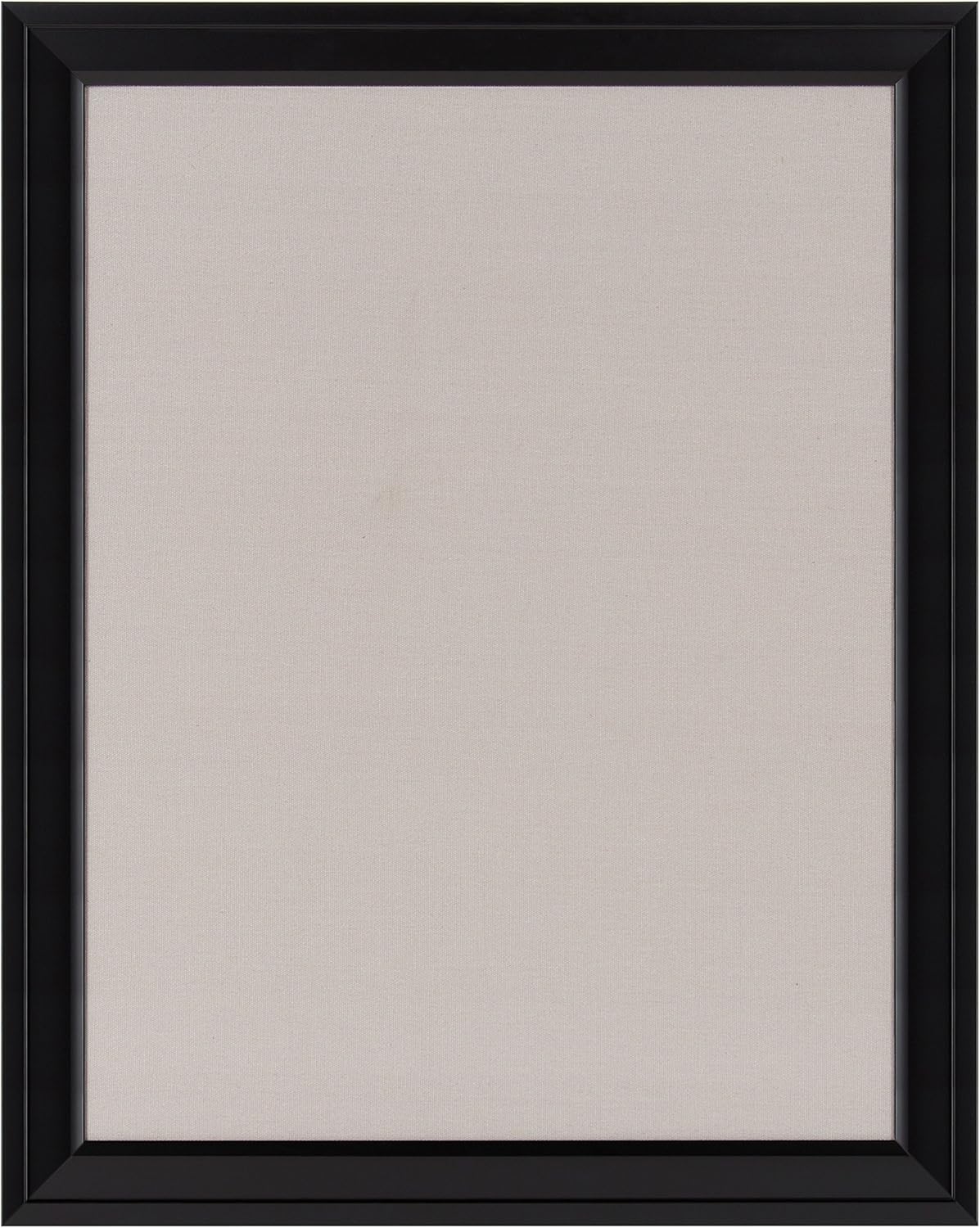 DesignOvation Bosc Framed Gray Linen Fabric Pinboard, 23.5x29.5, Black Pack of 2