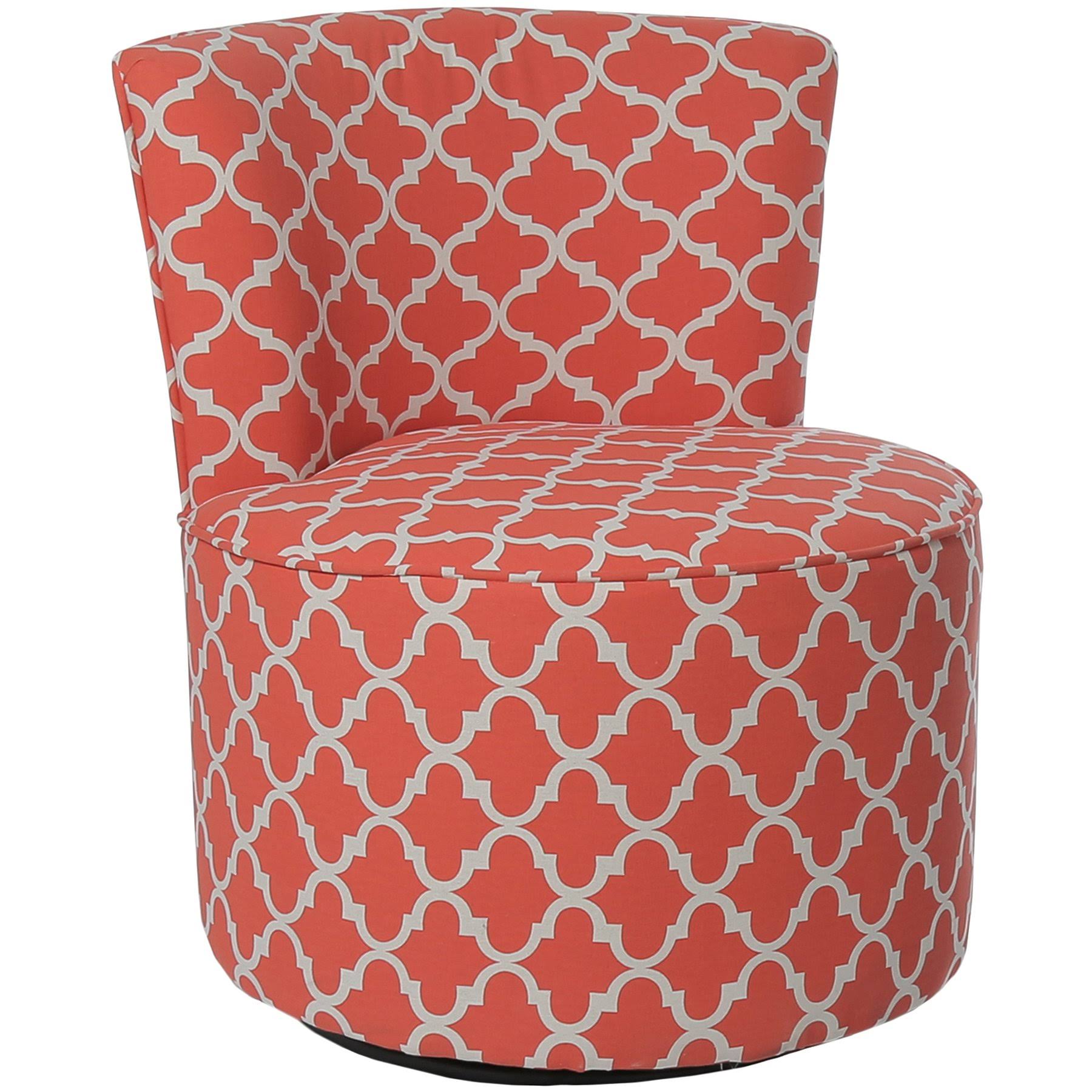 Monarch Specialties - Accent Chair Swivel Base Coral Lantern Fabric - I-8132