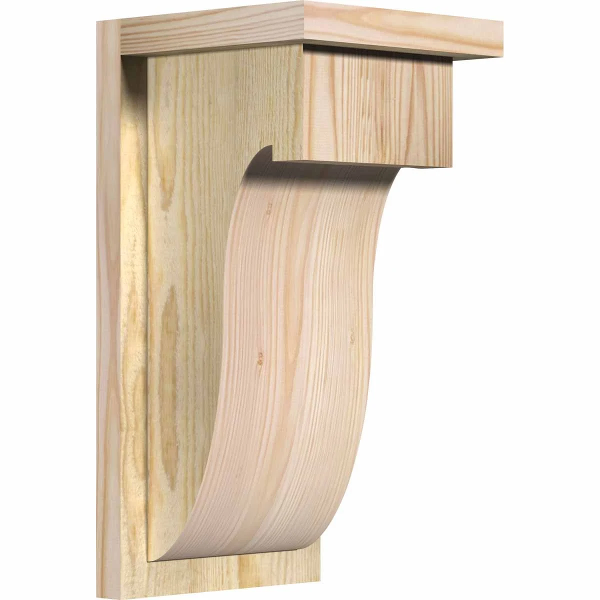 8x22W x 8x22D x 16x22H Del Monte Rough Sawn Corbel w/Backplate, Douglas Fir