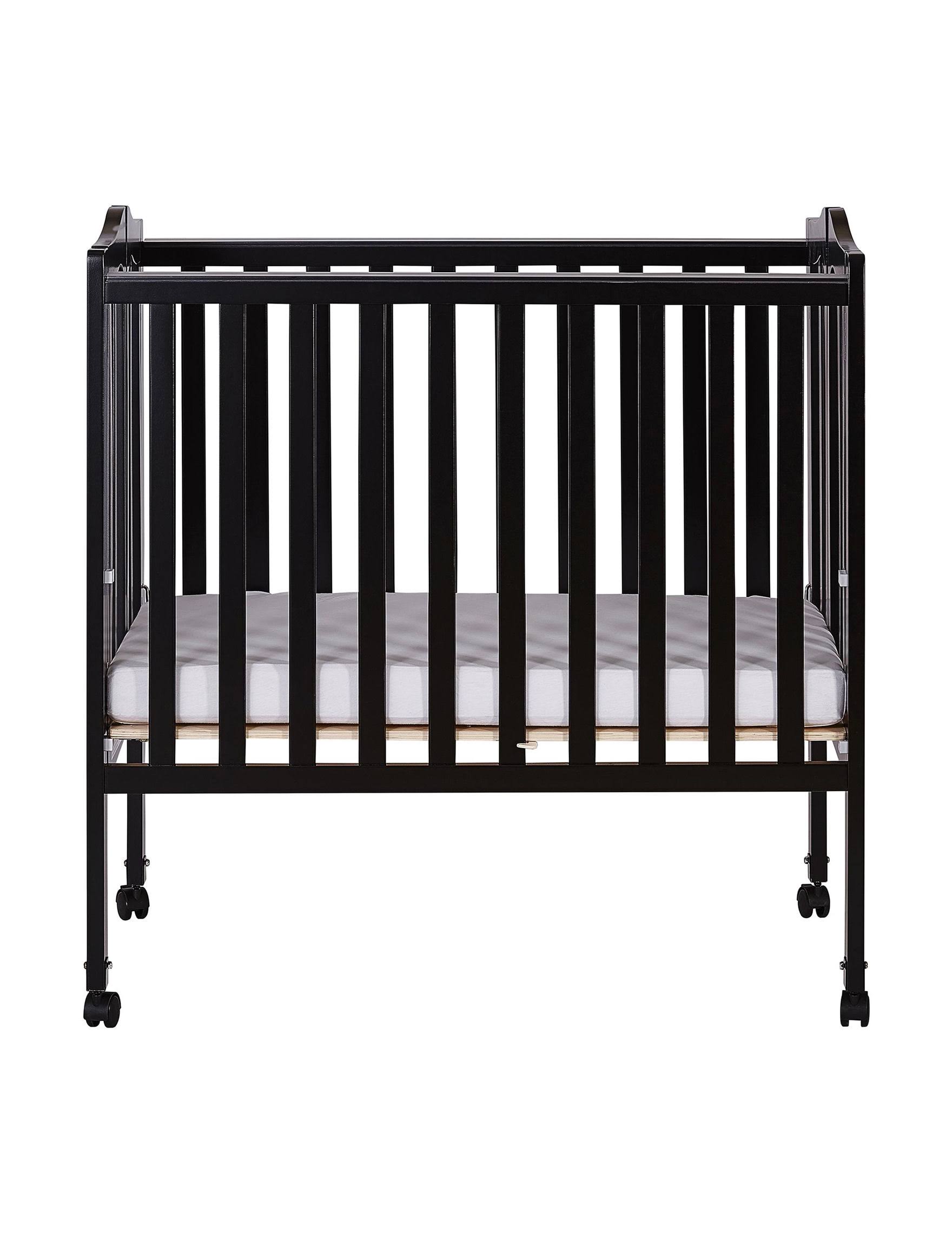 Dream on Me 2 in 1 Lightweight Folding Portable Crib - Black