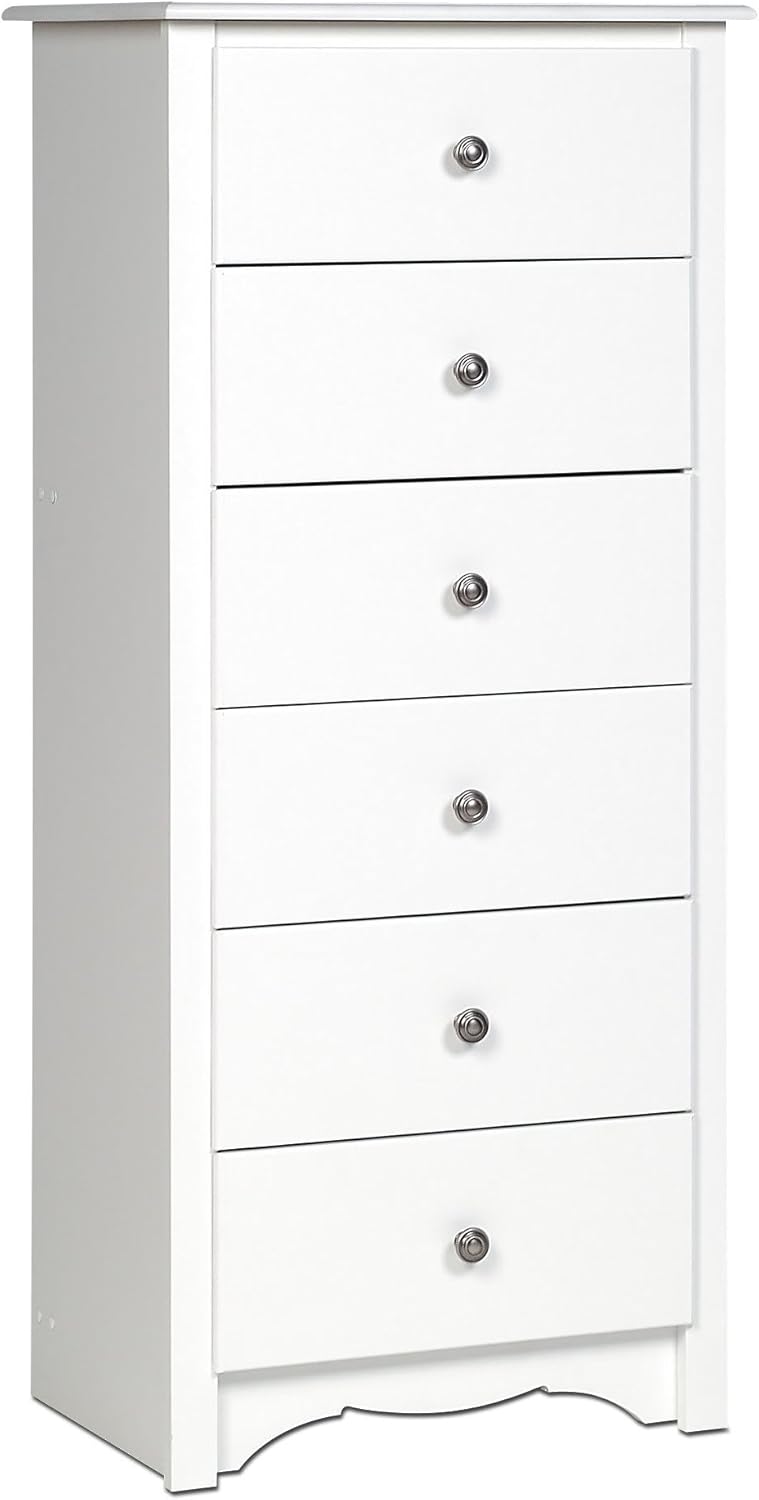 PREPAC White Monterey Tall 6 Drawer Chest