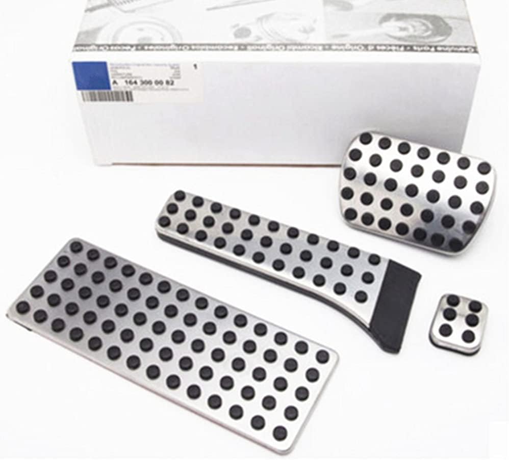 kashaipu Foot Rest Gas/Accelerator/Brake/Clutch Pedal Pad Cover Kit for Mercedes-Benz S E SL SLK W124 CL GLK CLK G C-Class AMG1989-2021 (Old Style at)
