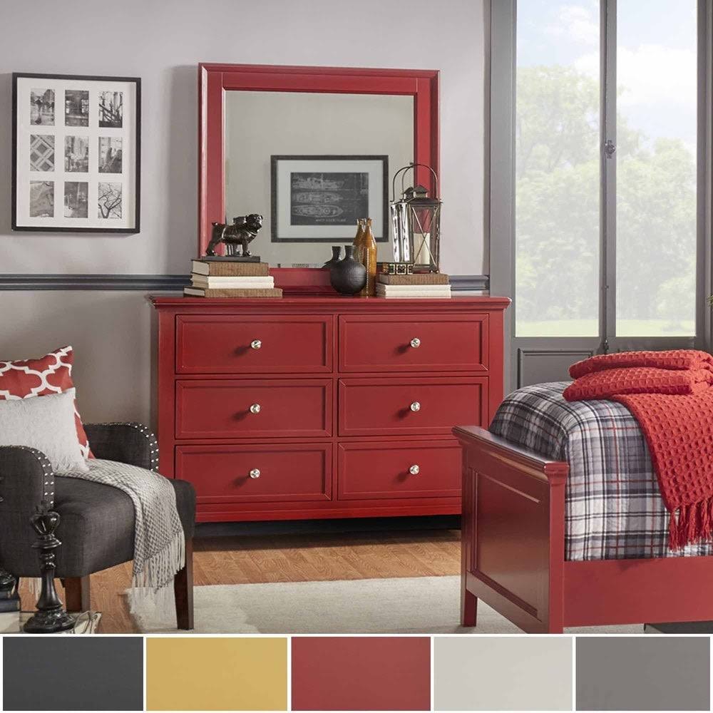 Chelsea Lane Elise 6-Drawer Dresser, Black