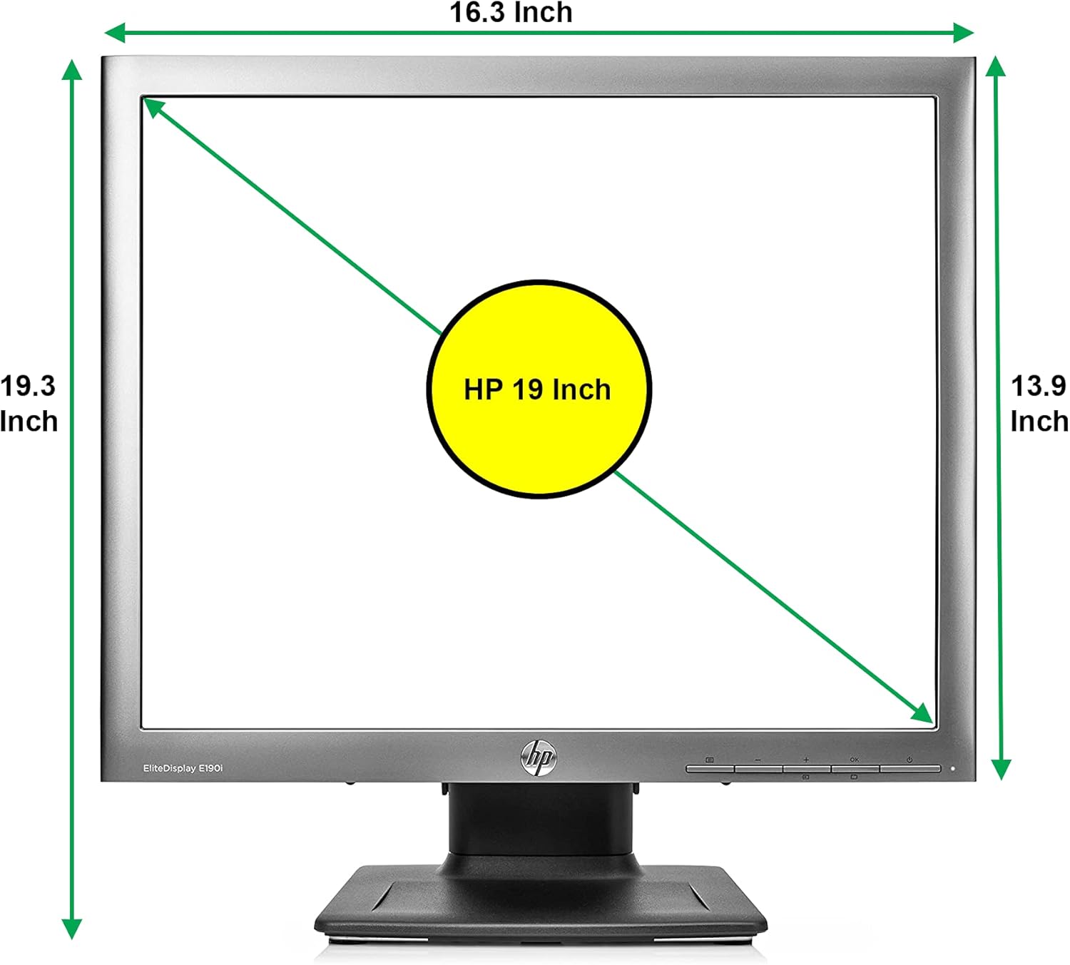 HP E190i LED-Backlit 19 Inch Anti-Glare (1280 x 1024) Monitor, Display Port, VGA Port and DVI, 16.7 Million Colors, 178 Degree Viewing Angle, 8ms Respond Time (Renewed)