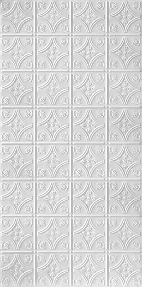 Armstrong Ceilings 48-in x 24-in Metallaire Small Floral Circle White Metal/Tin Surface-Mount Panel Ceiling Tiles | 5424209NWH