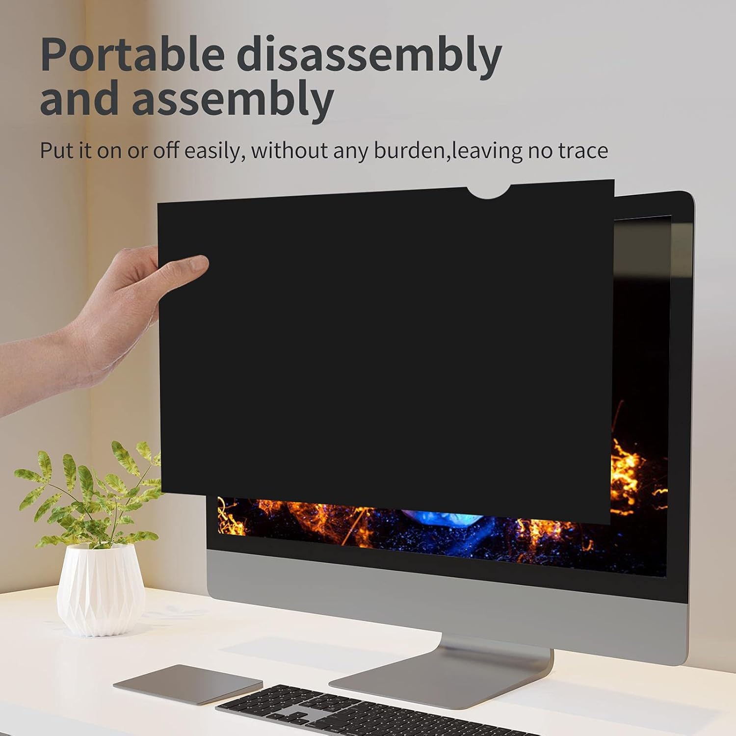 JTS 24 Inch 16:9 Aspect Ratio Computer Privacy Screen Filter for Widescreen Computer Monitor - Anti-Glare - Anti-Scratch Protector Film for Data confidentiality