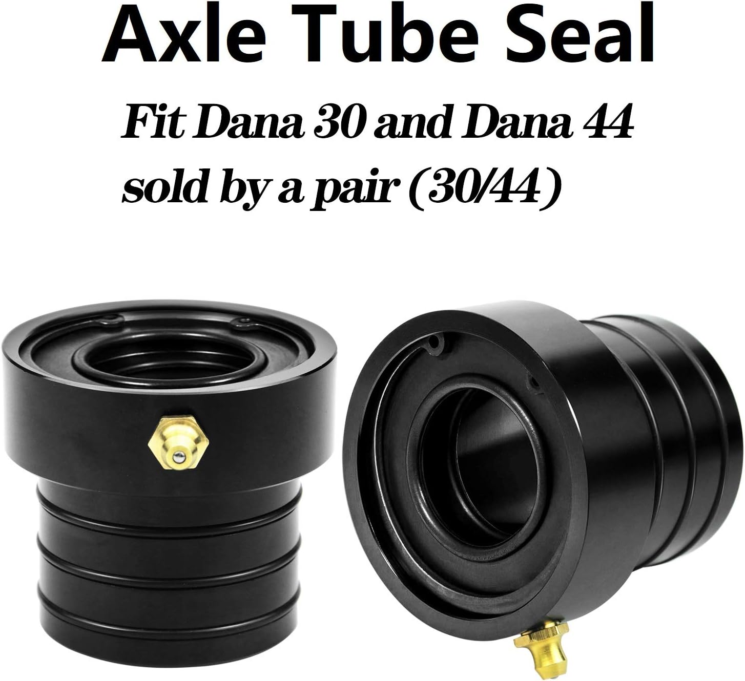 2PCS MG21103 Dana 30/44 Front Axle Tube Seal Compatible with Jeep Grand Cherokee 1984~2001/ Jeep TJ 1997~2006/ Wrangler 1987~2018 (Except 1996) (Black)