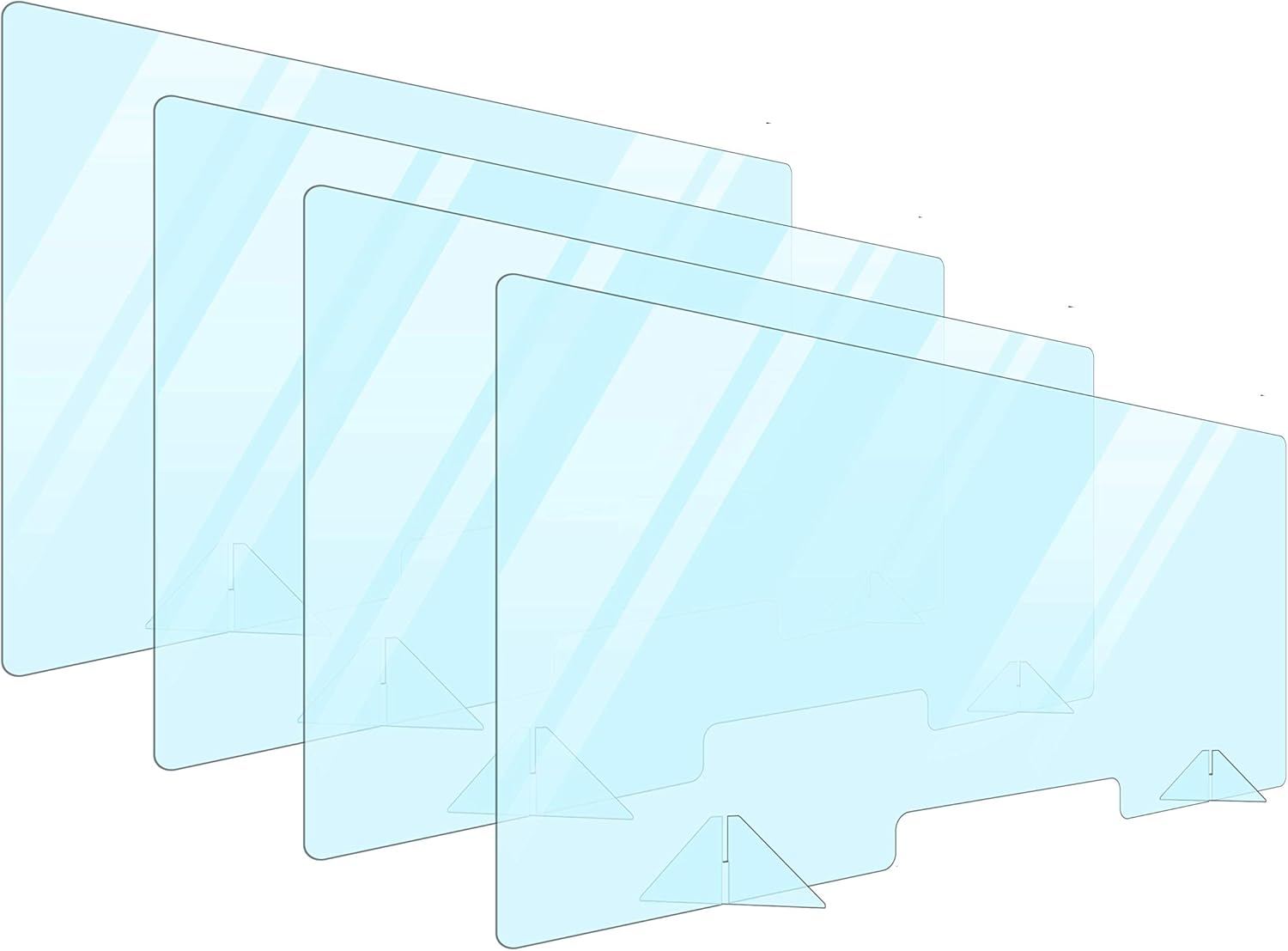 4 Pack Plexiglass Barrier For Counter Plexi Glass Screen 48x24 Desk Shields For Protection Sneeze Guard Shield For Counter Plexiglass Divider For Desk Sneeze Guards For Countertops Multiple Sizes