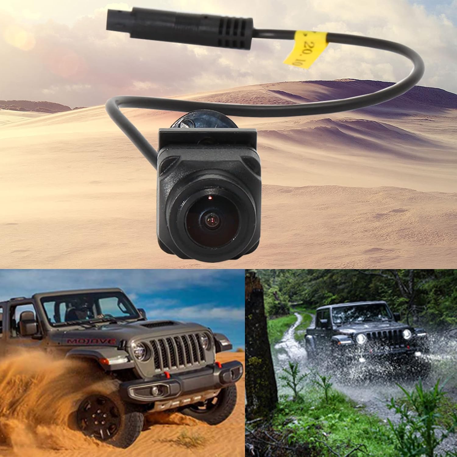 RED WOLF for Jeep Wrangler JL/JLR/JLU/JT Gladiator Rubicon Off-Road Add Front Forward Facing View Camera 2018-2021 Front Trail Cargo Camera Mount on Trucks Grille Waterproof Front View
