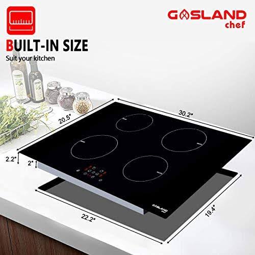GASLAND Chef Ih77bf 30 inch 4 Burners Built-In Induction Cooker, Vitro Ceramic Surface, Black