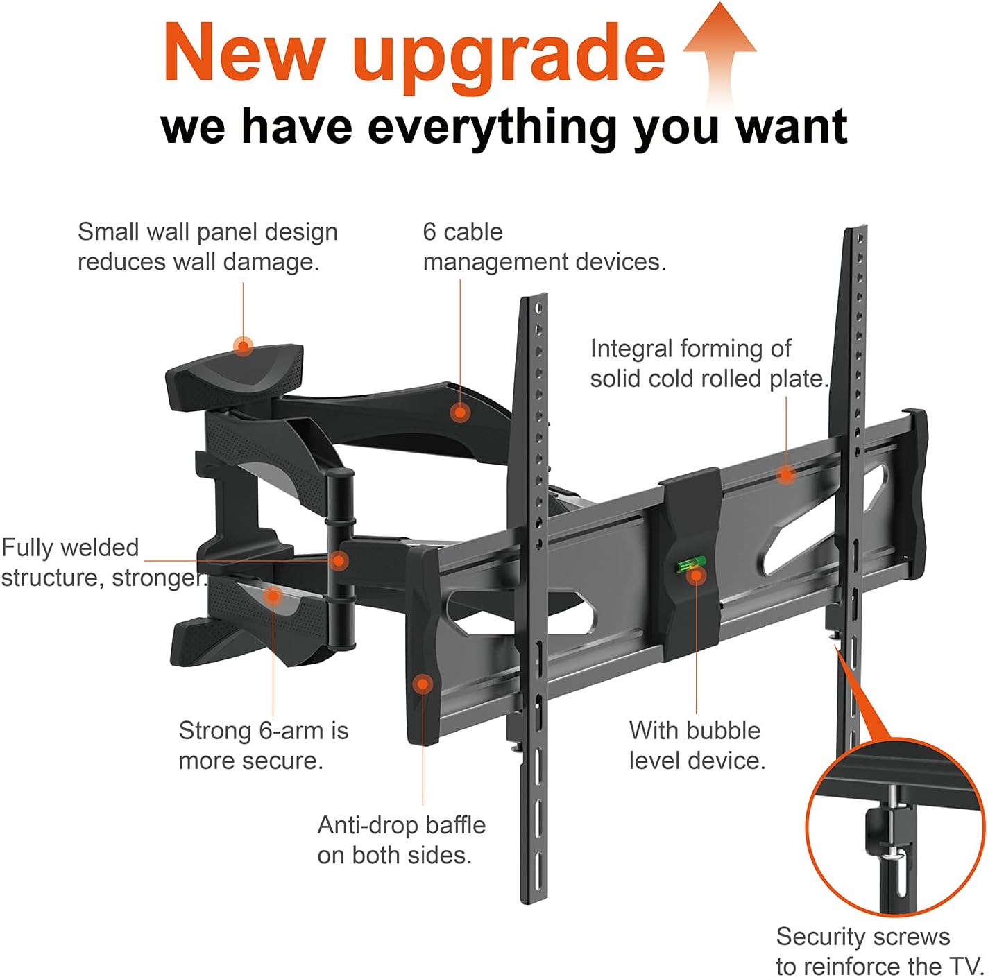 Full Motion TV Wall Mount for Most 40-75 Inch TVs, TV Mount with Dual Swivel Articulating Arms Extension Tilt Rotation and 6 Cable Management, Max VESA 600x400mm, Holds up to 99 lbs Pack of 2