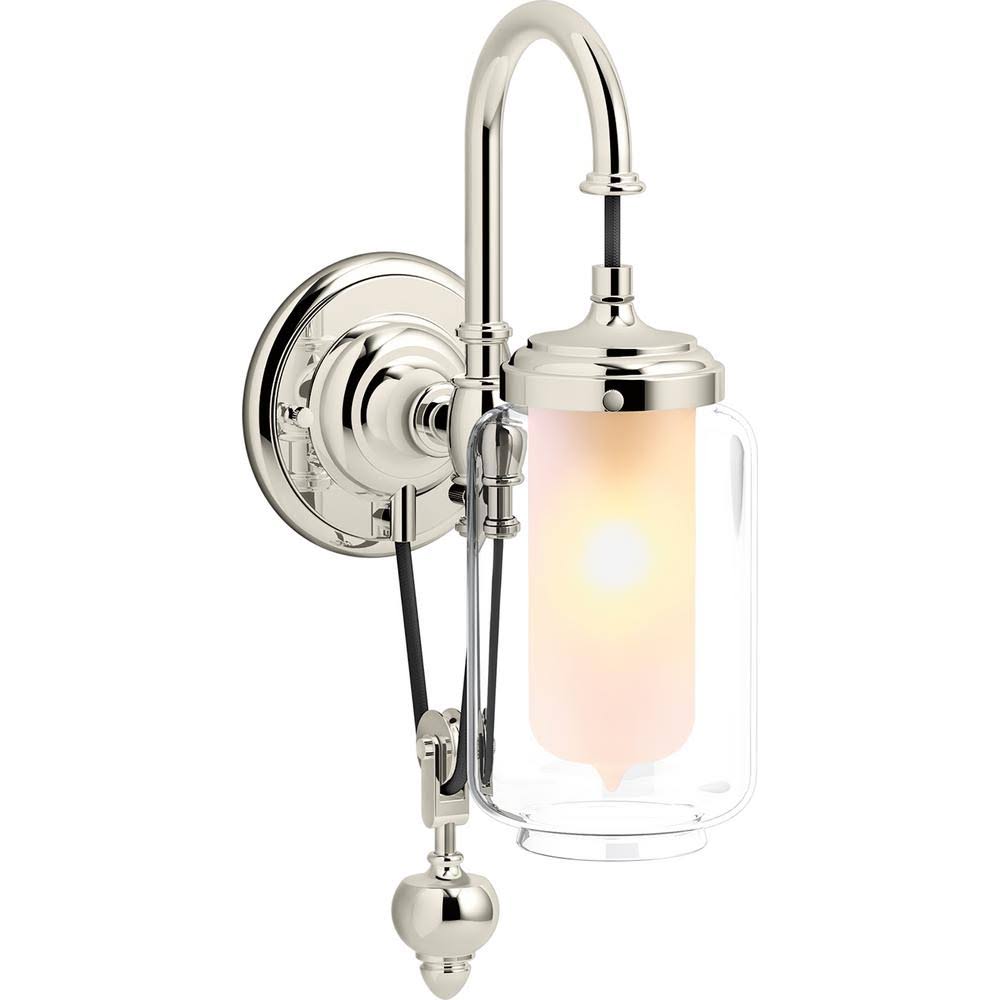 Kohler K-72581-SN Artifacts Single Wall Sconce - Vibrant Polished Nickel