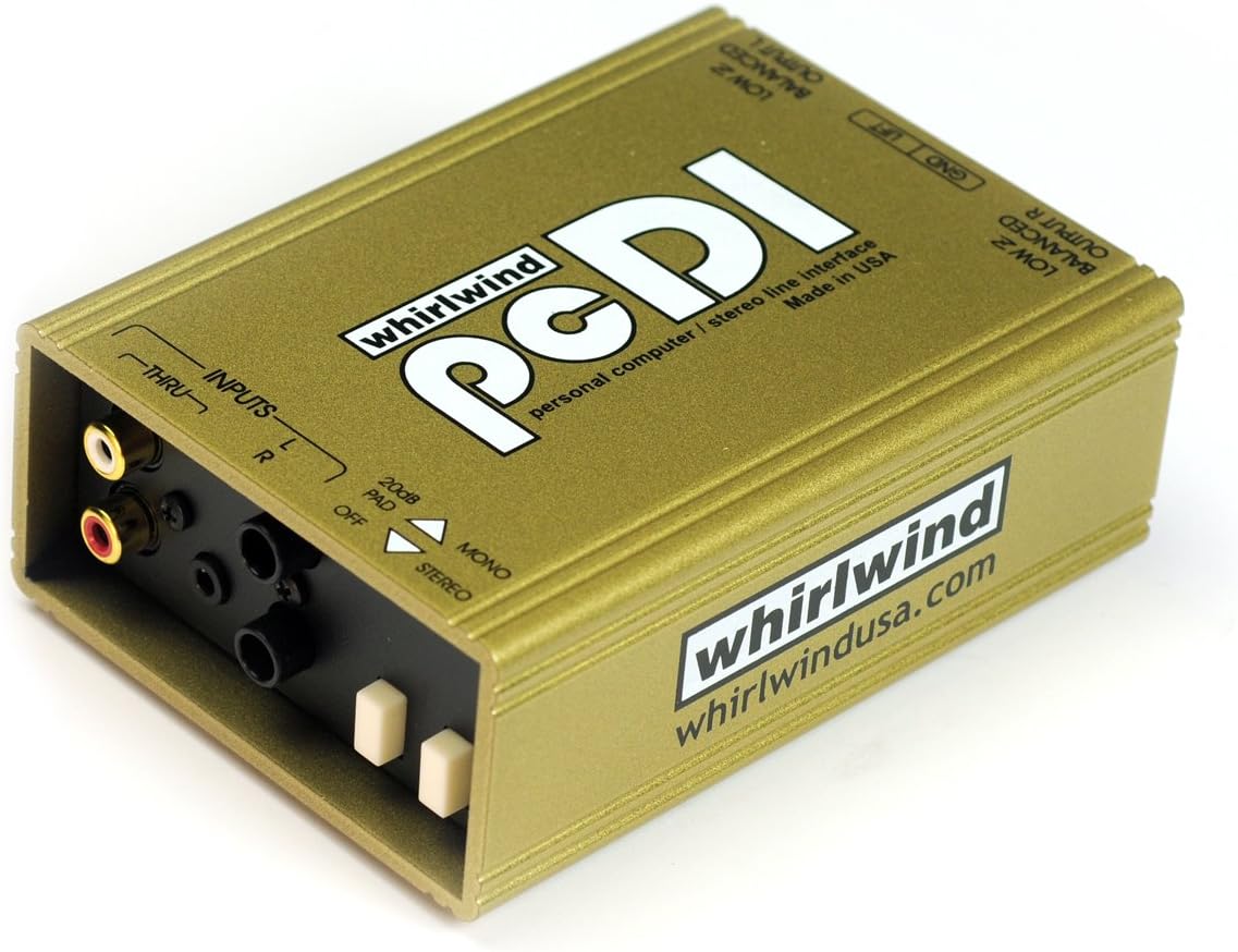 Whirlwind pcDI Direct Box for Interfacing Outputs CD Players, Sound Cards, iPod MP3 Players
