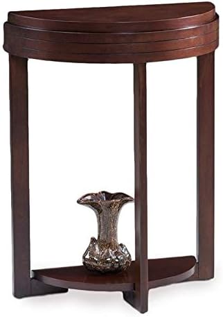 BOWERY HILL Demilune Accent Table in Chocolate Cherry
