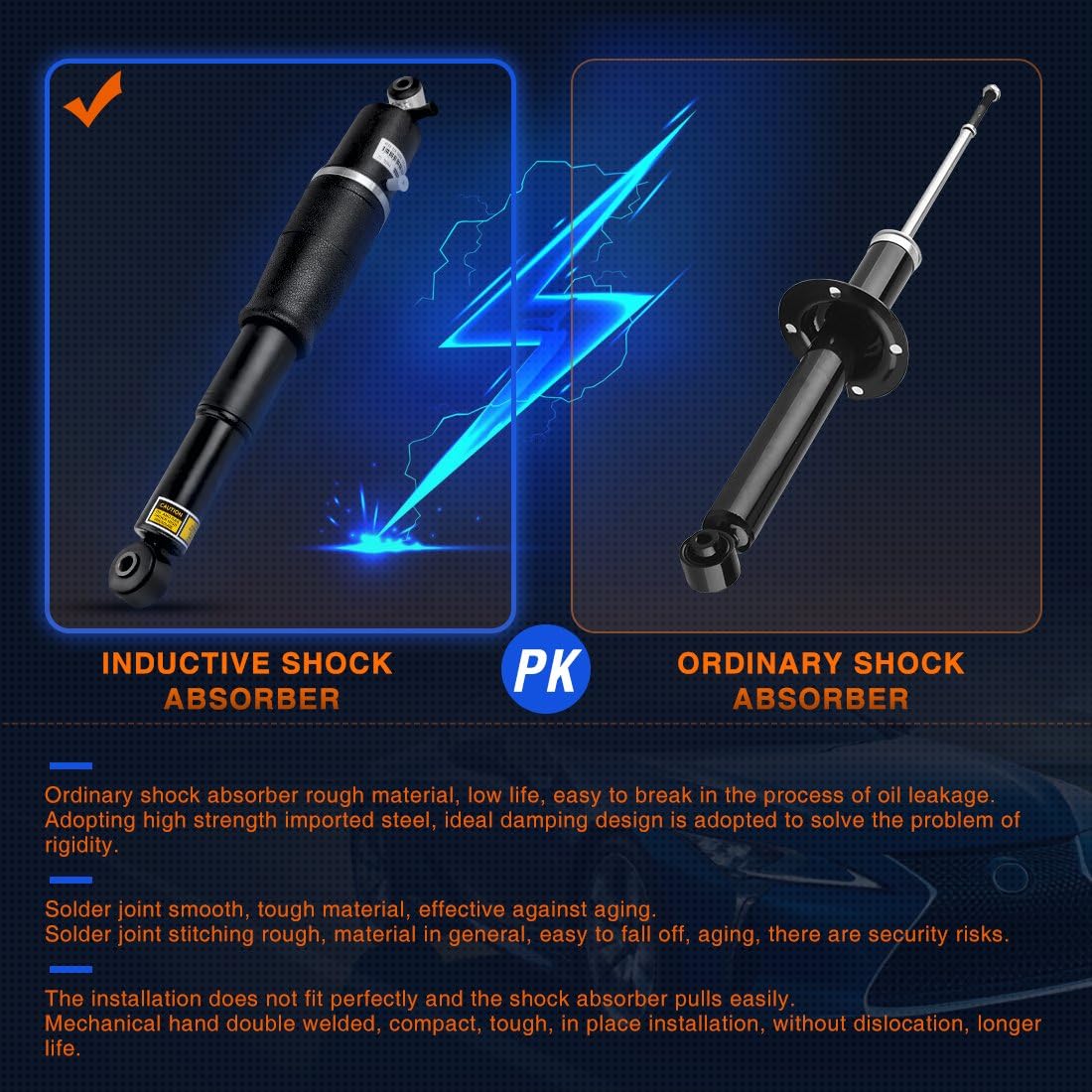 AUTOSAVER88 Pair OEM Rear Left & Right Shock Absorber Compatible with Cadillac Chevy & GMC AUTOSAVER88 SUV-AS-2127