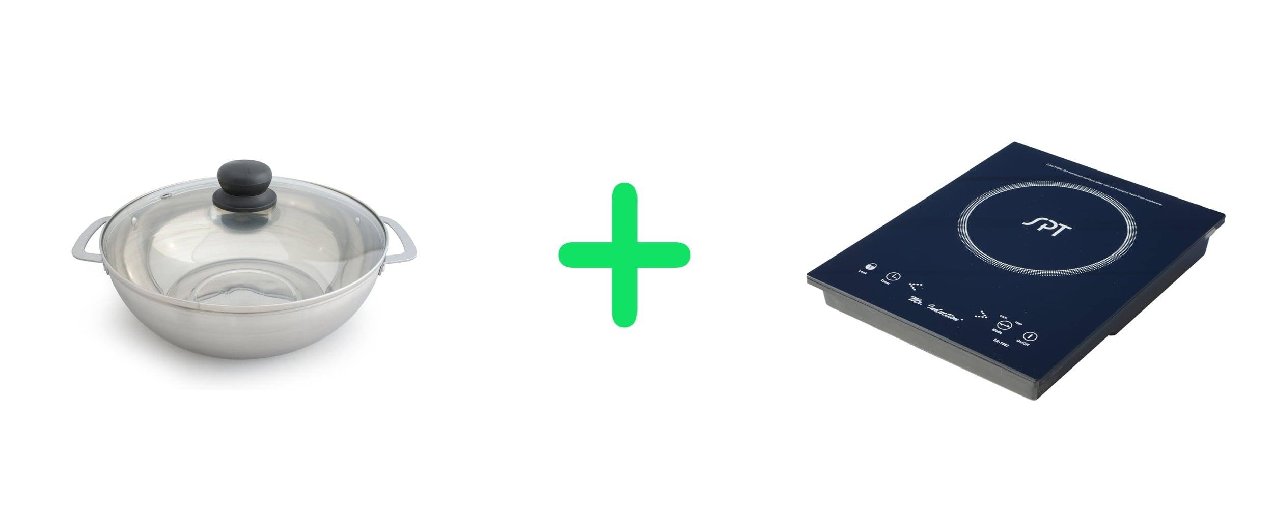 1650W Induction in Black Built-incountertop Pot Combo