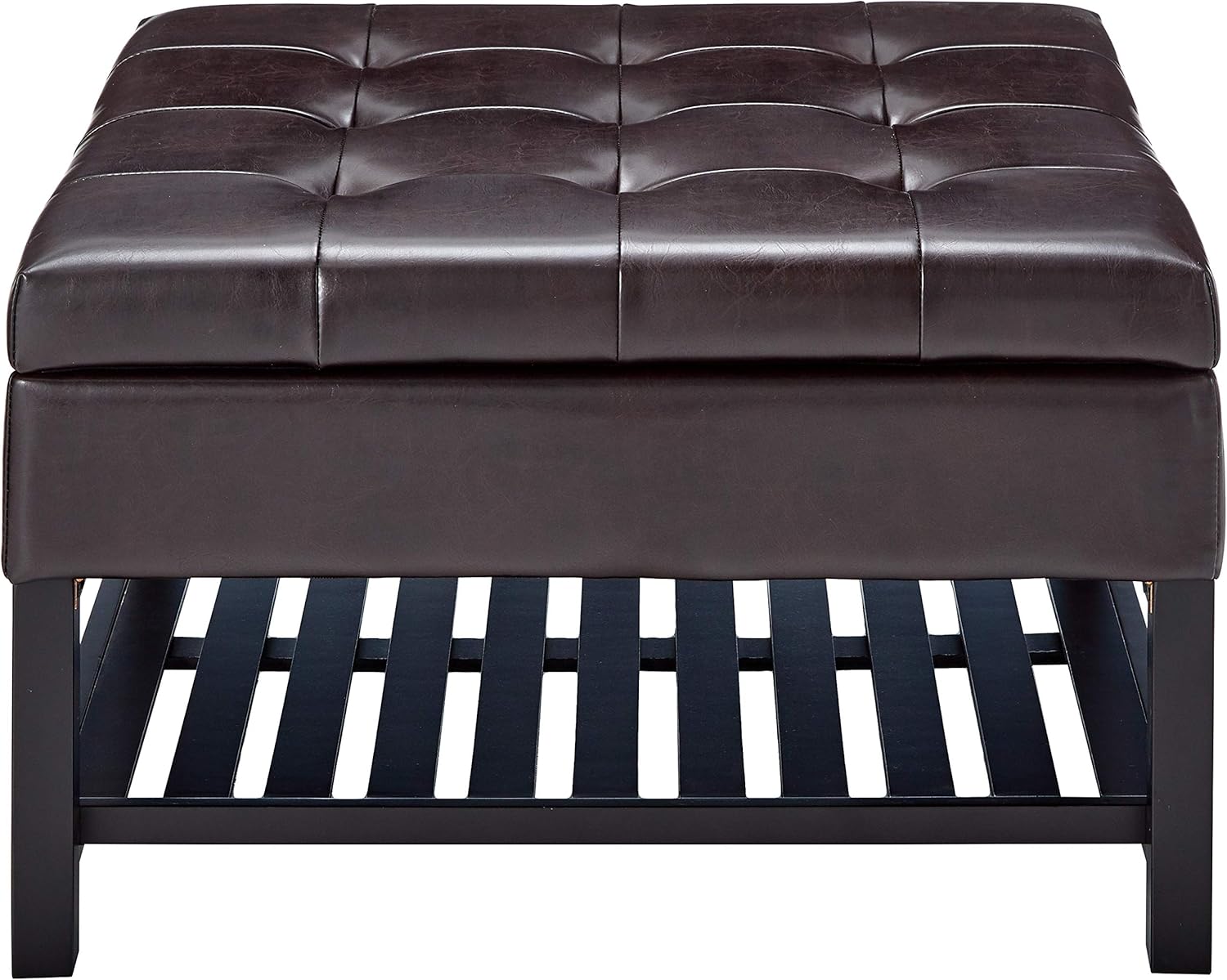 Christopher Knight Home Miriam Ottoman with Storage and Bottom Rack, Brown