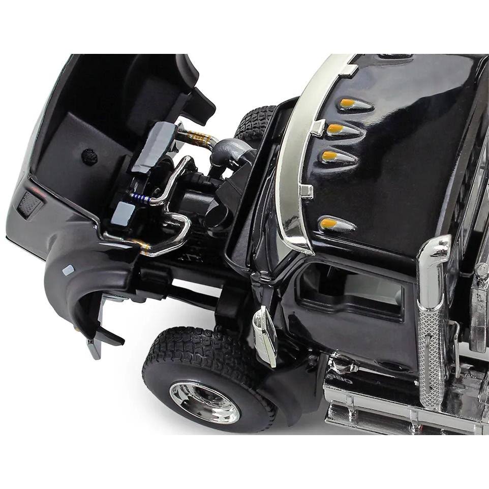 Kenworth T880 Day Cab with East Genesis End Dump Trailer Black and Chrome 1/50 Diecast Model by First Gear