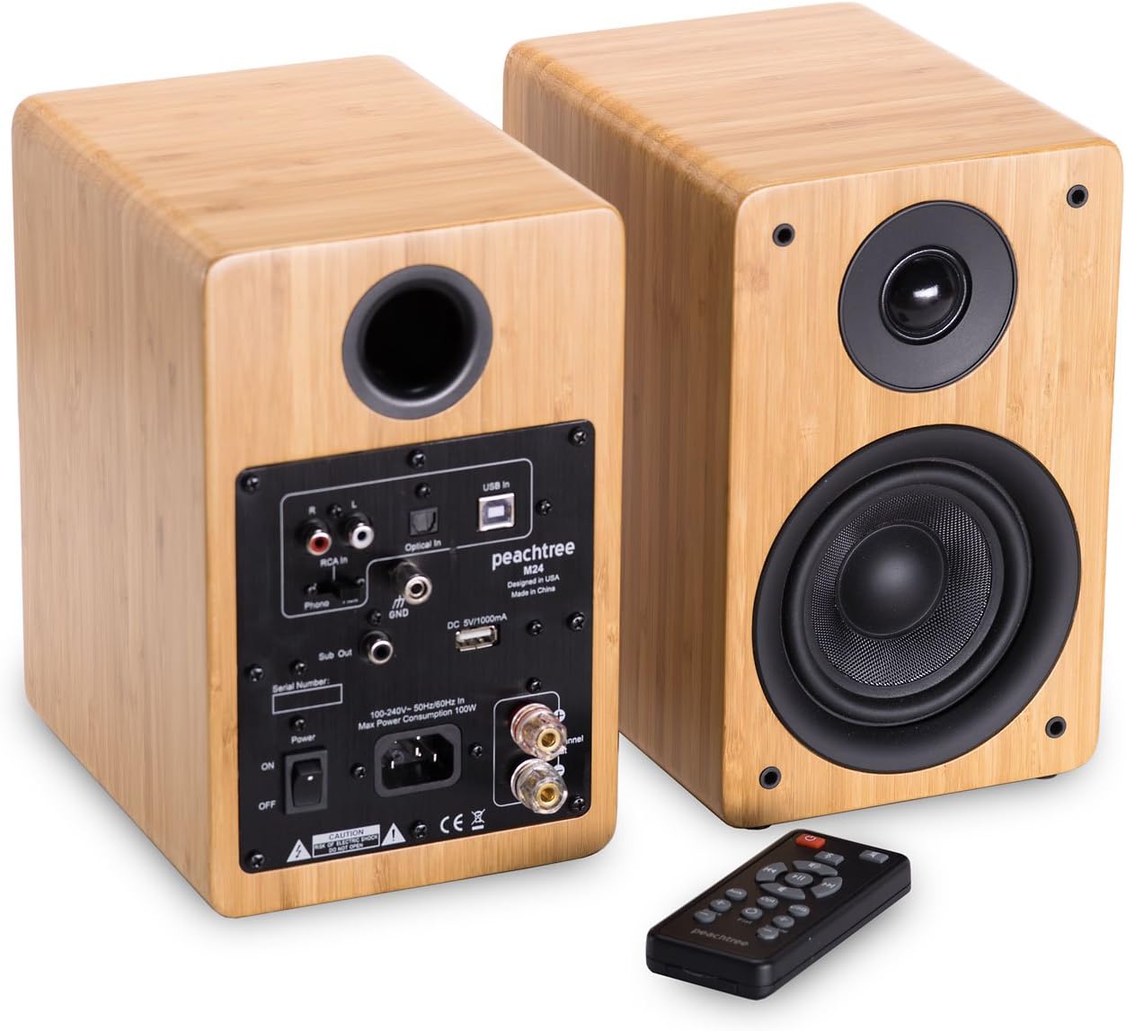 Peachtree Audio M24 Powered Speakers (Pair) (Piano Black)