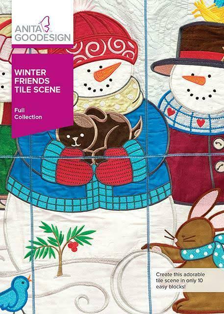 Anita Goodesign Winter Friends Embroidery Machine Design CD