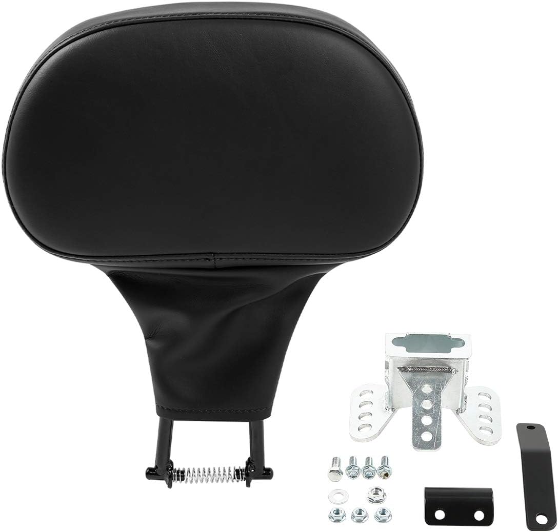 XFMT-moto-part Detachable Quick Release Adjustable Plug-in Driver Rider Backrest Pad For Harley Davidson Touring Road King CVO 2009-2020,Black,307005