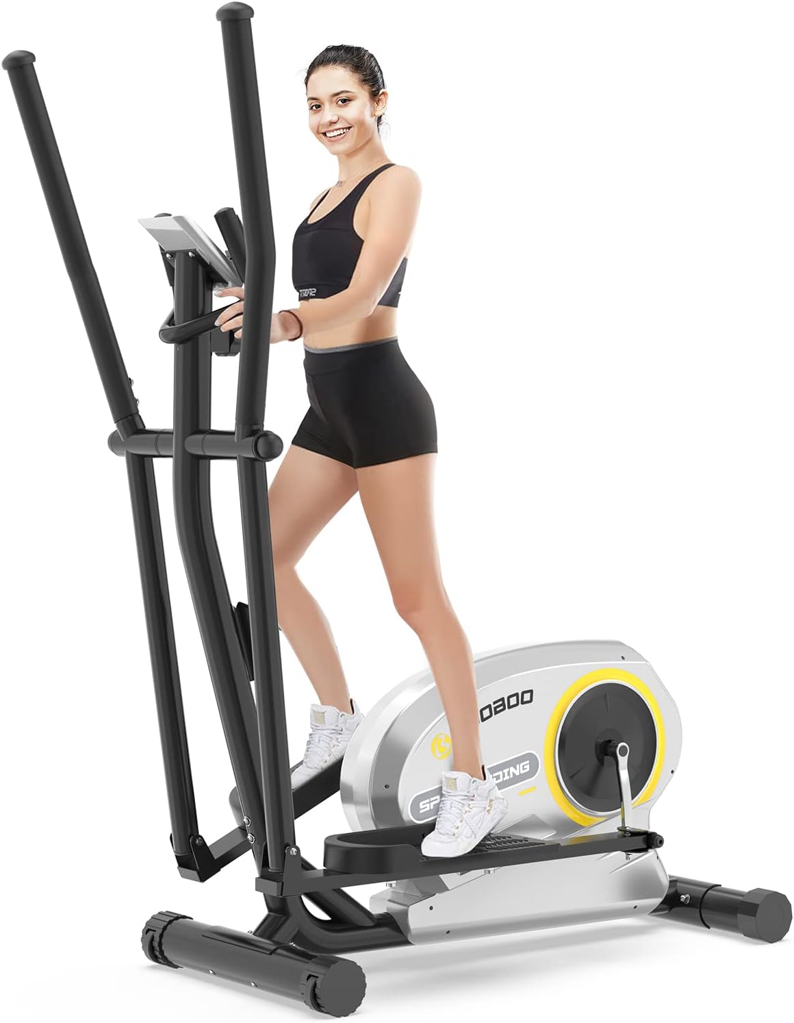 JKANGFIT Elliptical Machine - Elliptical Training Machines Elliptical Exercise Machine for Home, Quiet Driven Magnetic Elliptical with LCD Monitor, 8 Levels Resistance