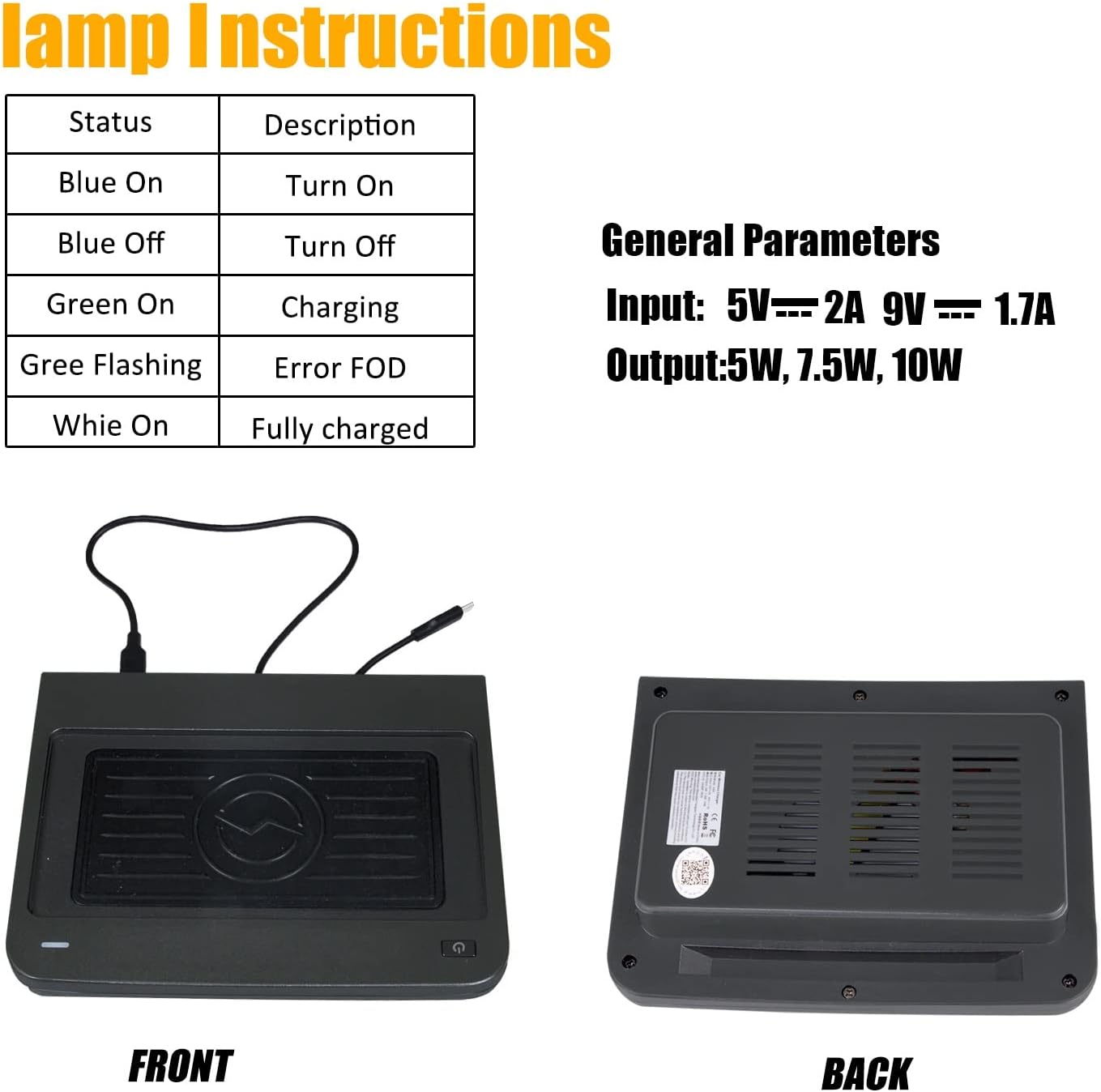 Wztepeng Center Console for Phone Car Wireless Charger Charging pad Compatible with 2018 2019 2020 2021 2022 Audi Q5 SQ5 Pack of 2